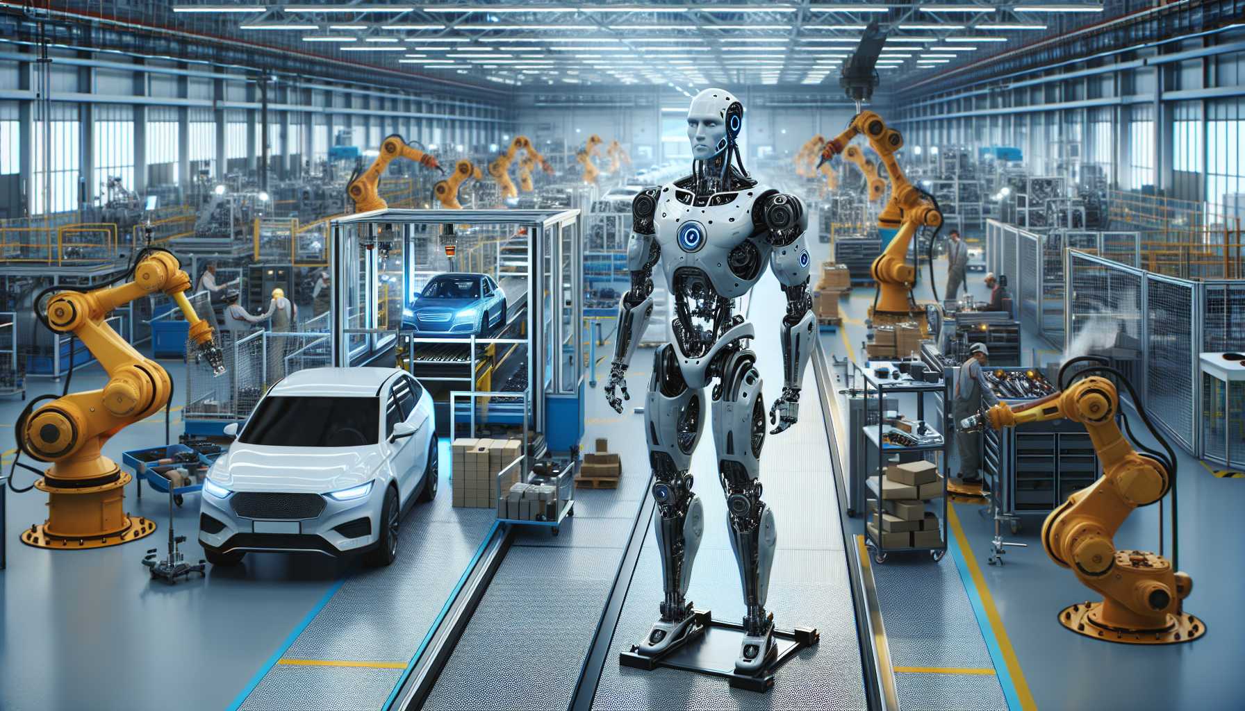 Boston Dynamics' new Atlas robot in a Hyundai manufacturing facility