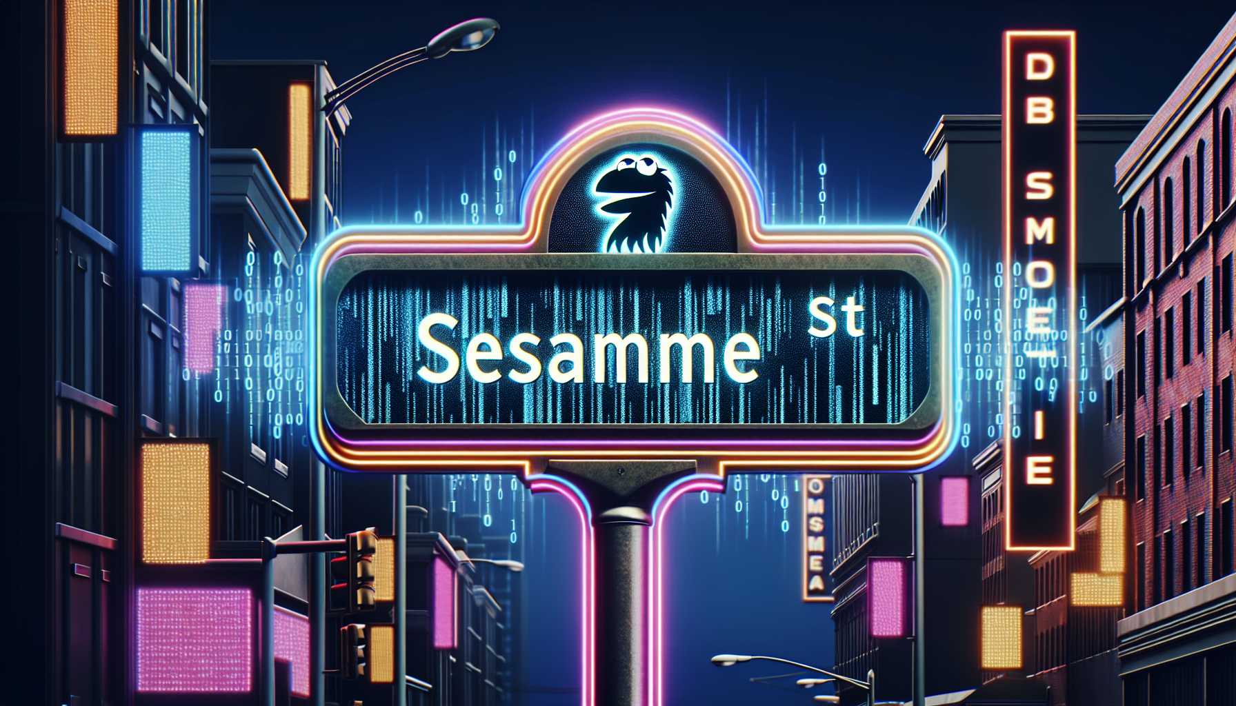 Sesame Street sign with a digital twist