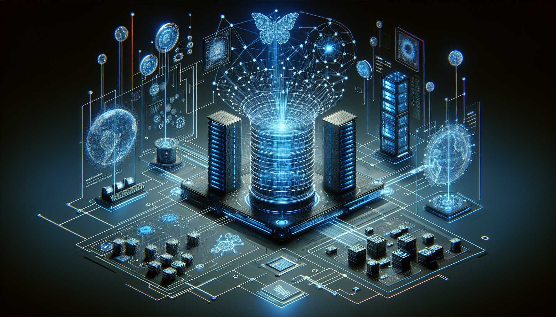 futuristic vector database concept art