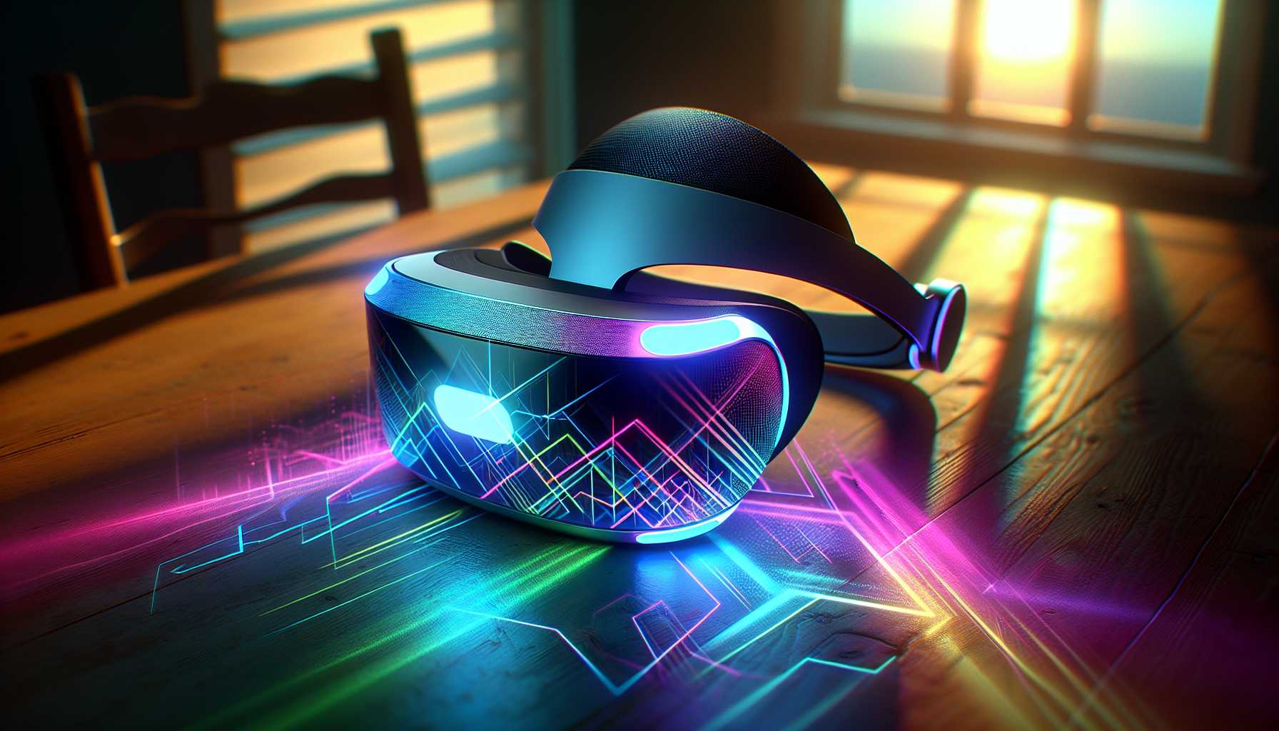 Mixed reality headset with virtual and physical elements coalescing