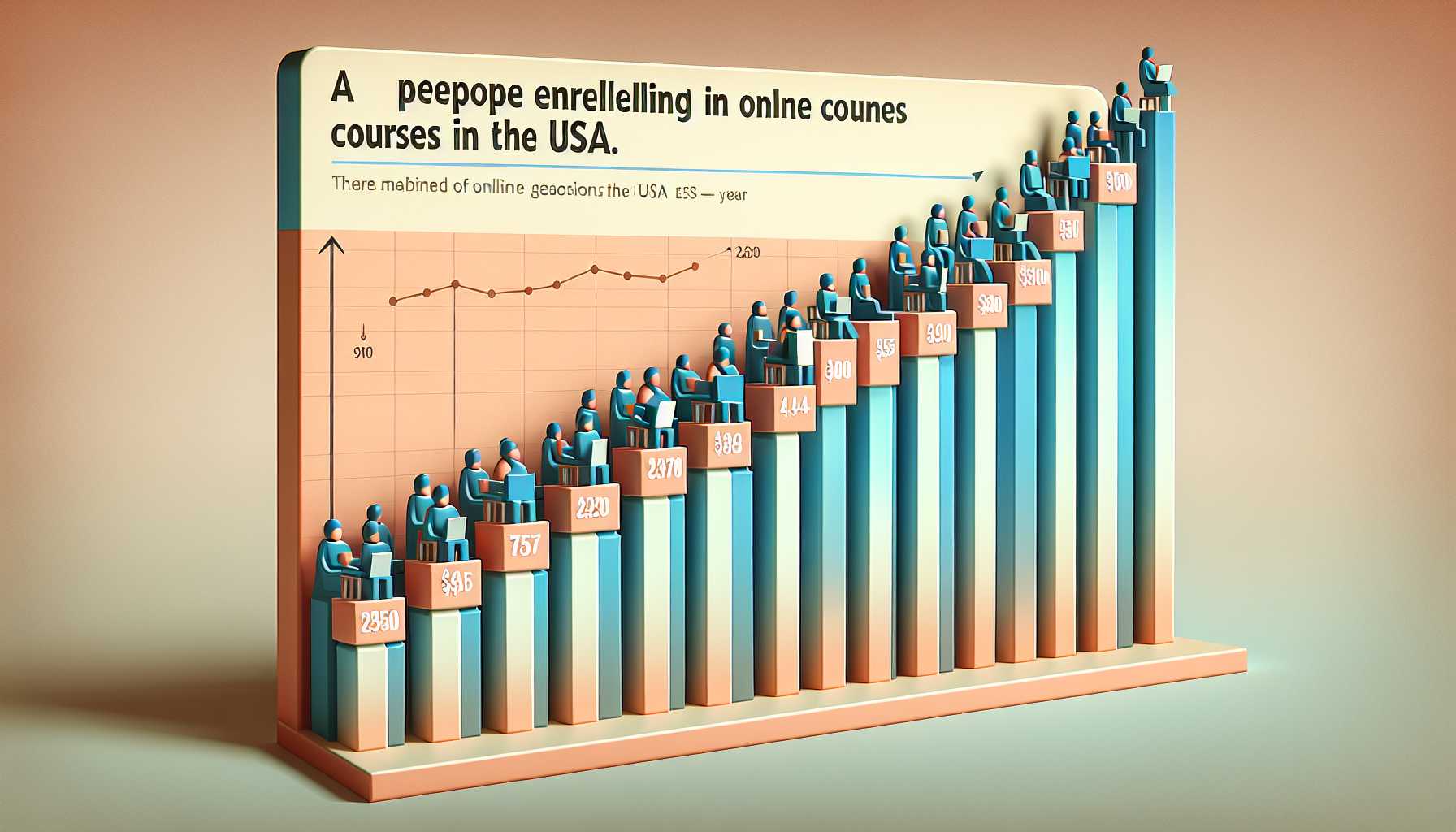 Graph showing the increase in online course enrollment in the USA