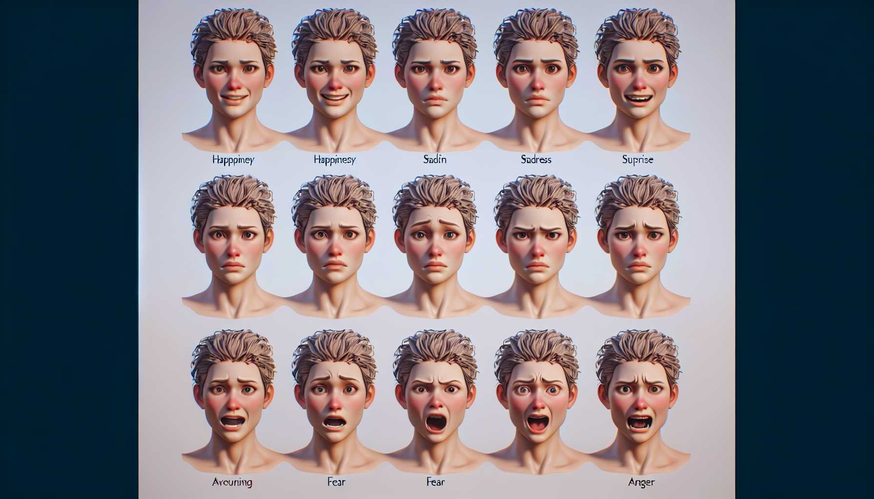 expressive digital avatar showing emotions