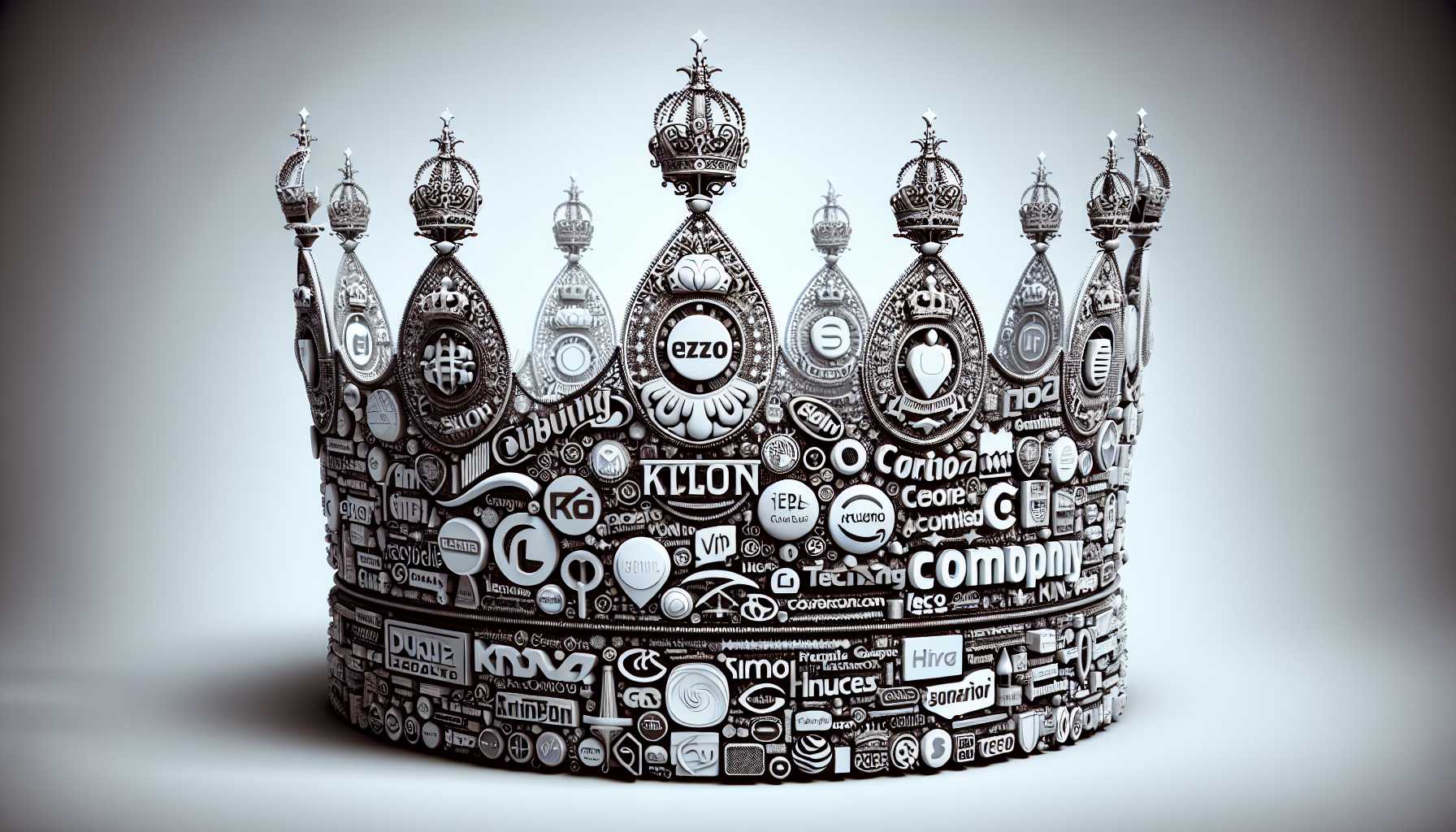 Crown with big tech company logos