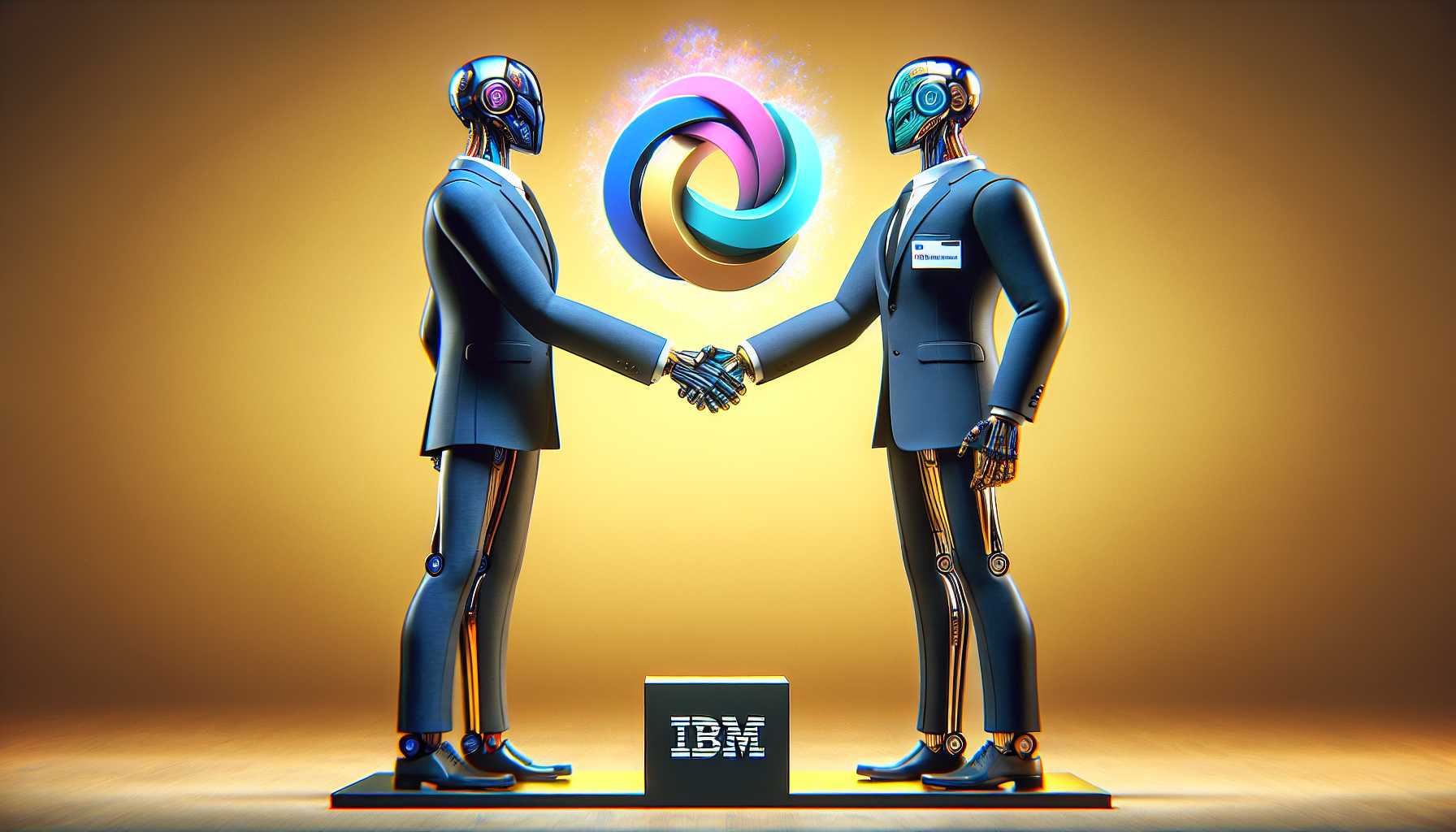 Corporate giants shaking hands over a deal - IBM and HashiCorp merger