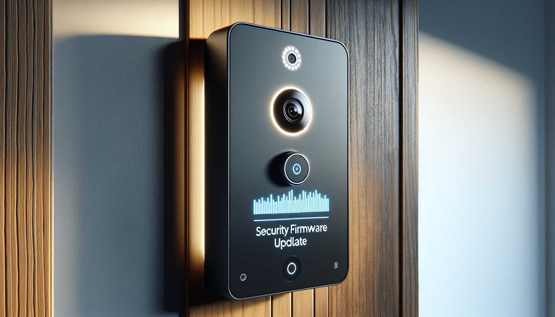 A digital doorbell camera receiving a security firmware update