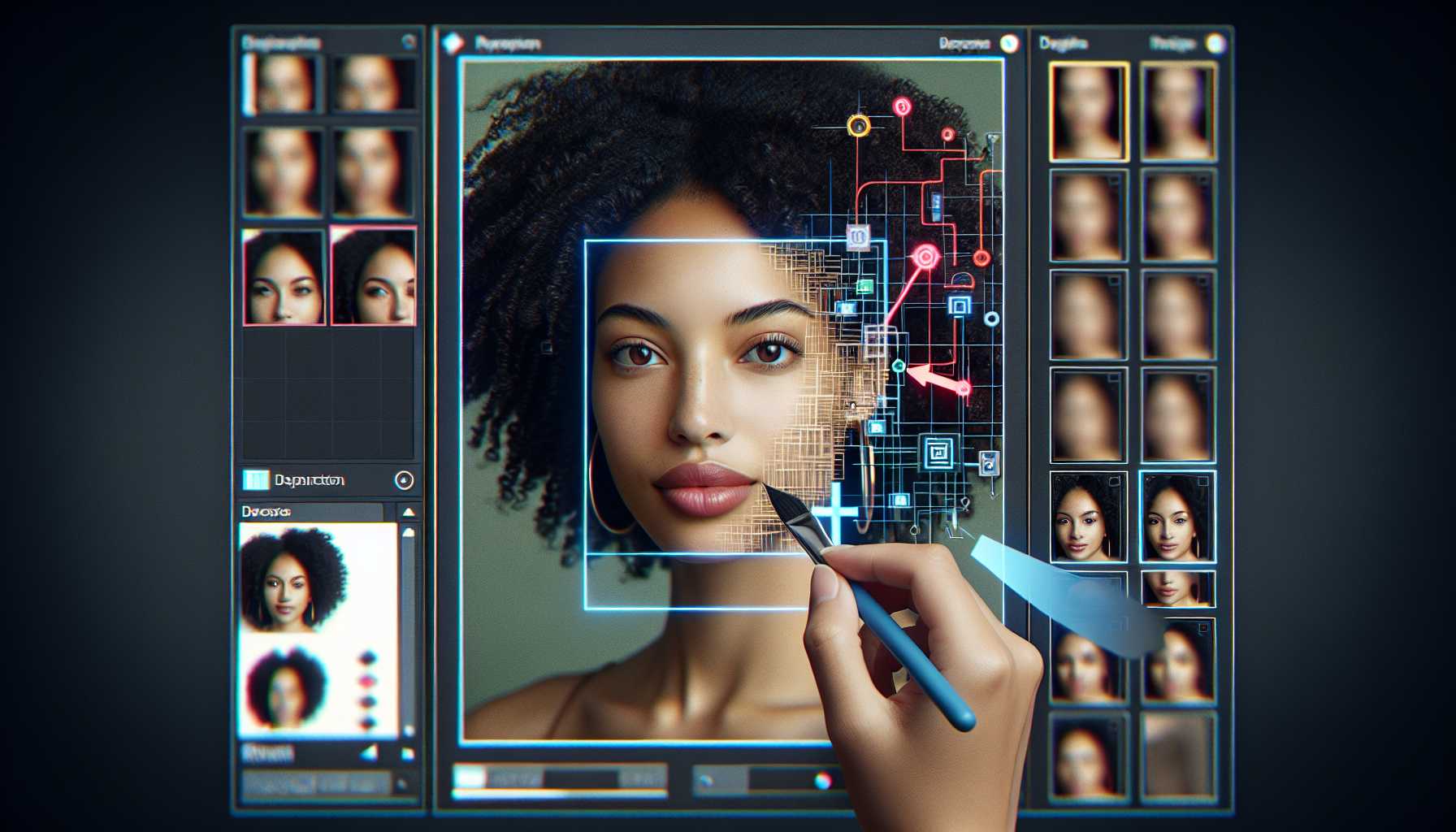 AI technology editing a photo and removing a person