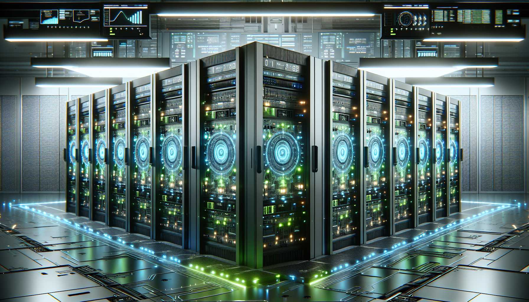 server racks ai computing abstract visual