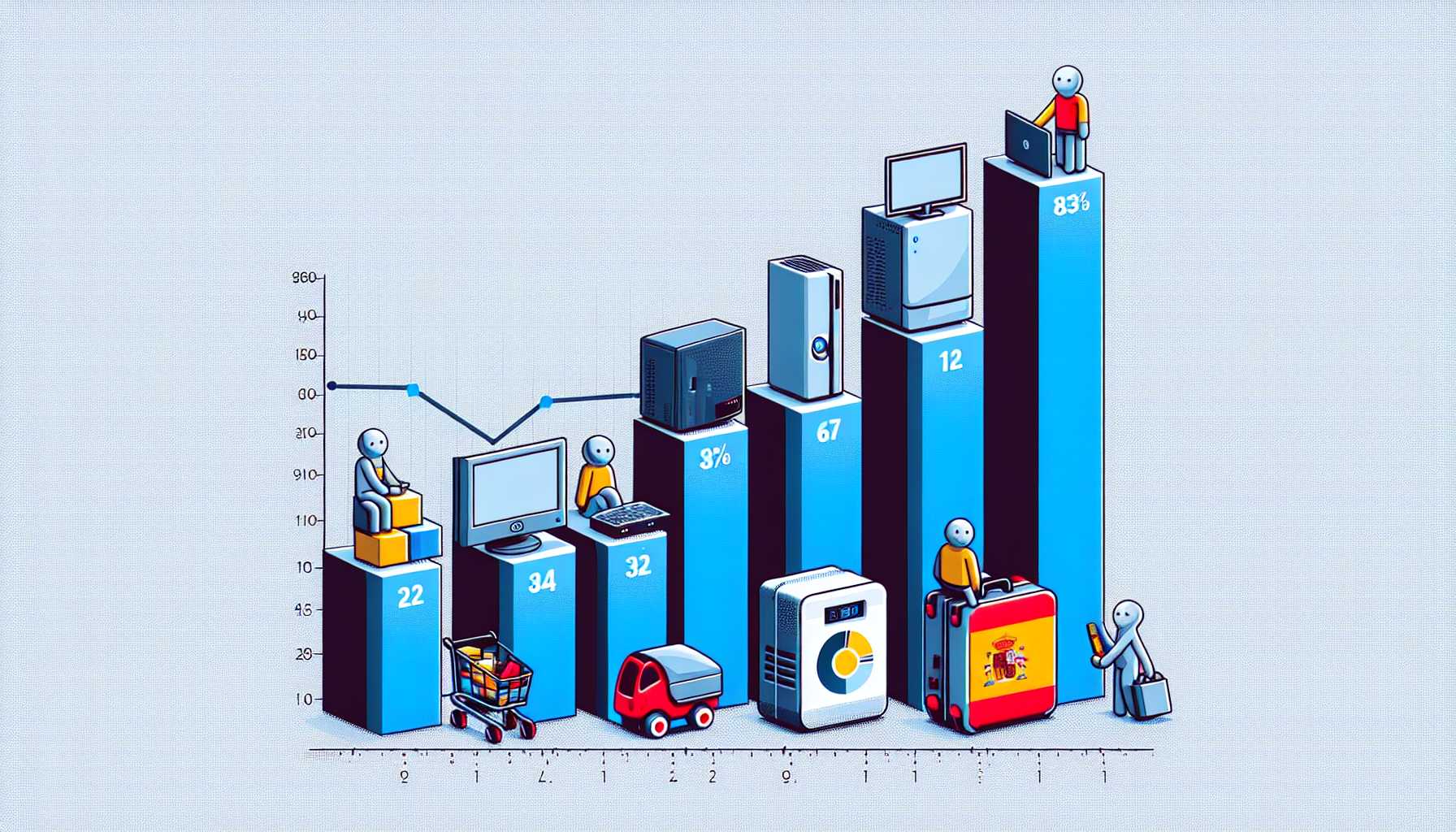 Gráfico que muestra la vida útil promedio de los productos electrónicos de consumo en España