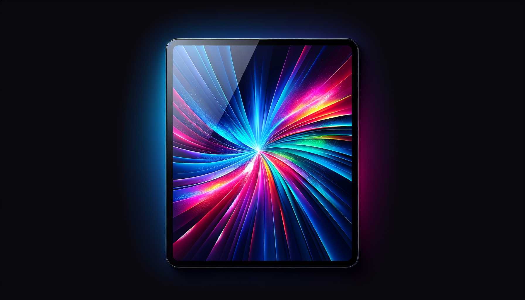 an iPad Pro showcasing its vibrant OLED screen with vivid colors