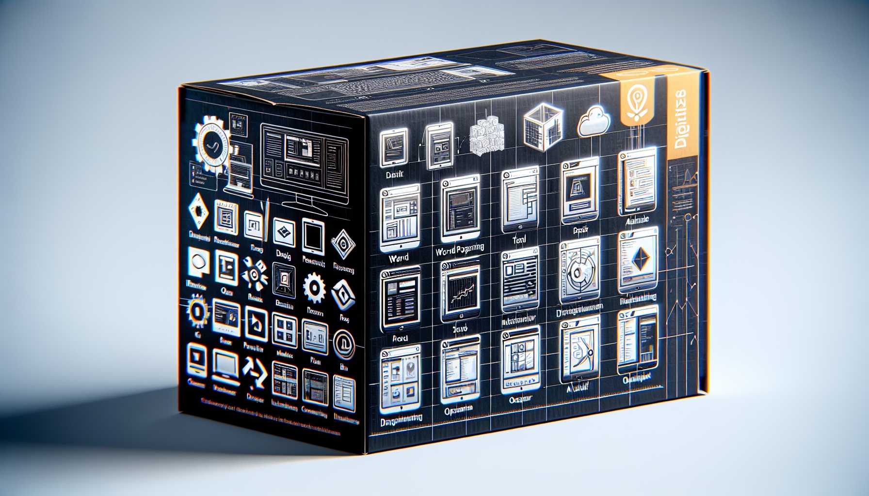 a digital software bundle box from Microsoft featuring Office, Project, Visio, and Windows 11 Pro