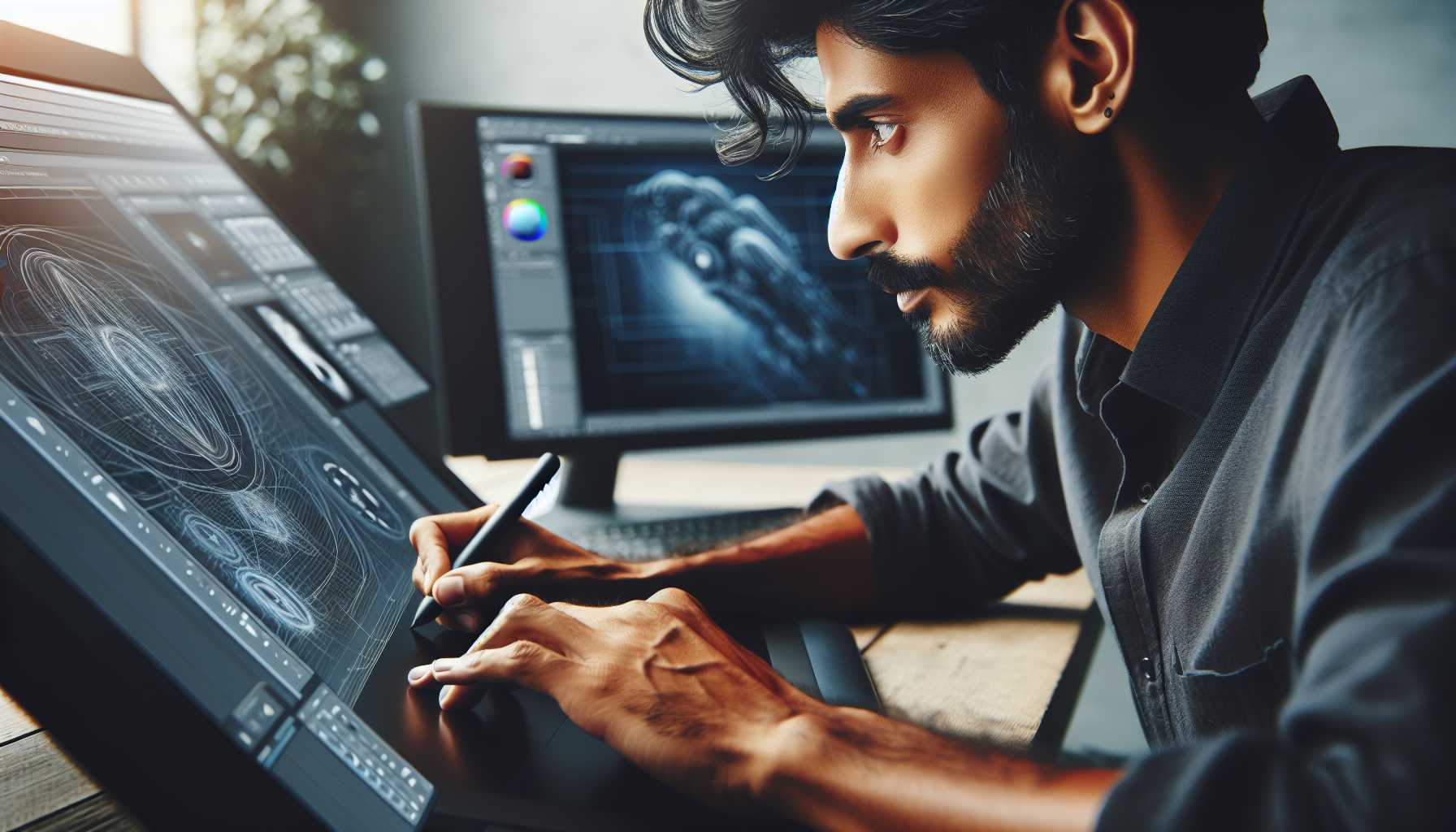 Designer using Adobe Photoshop