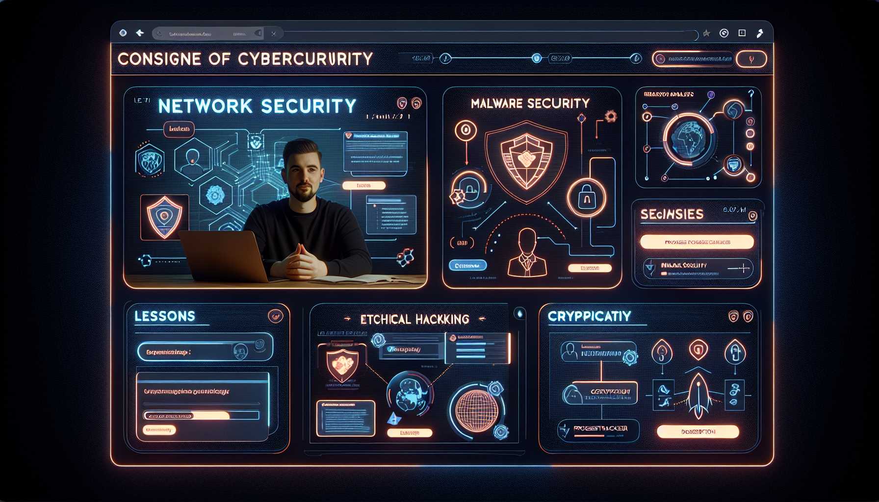 interactive online learning interface for cybersecurity