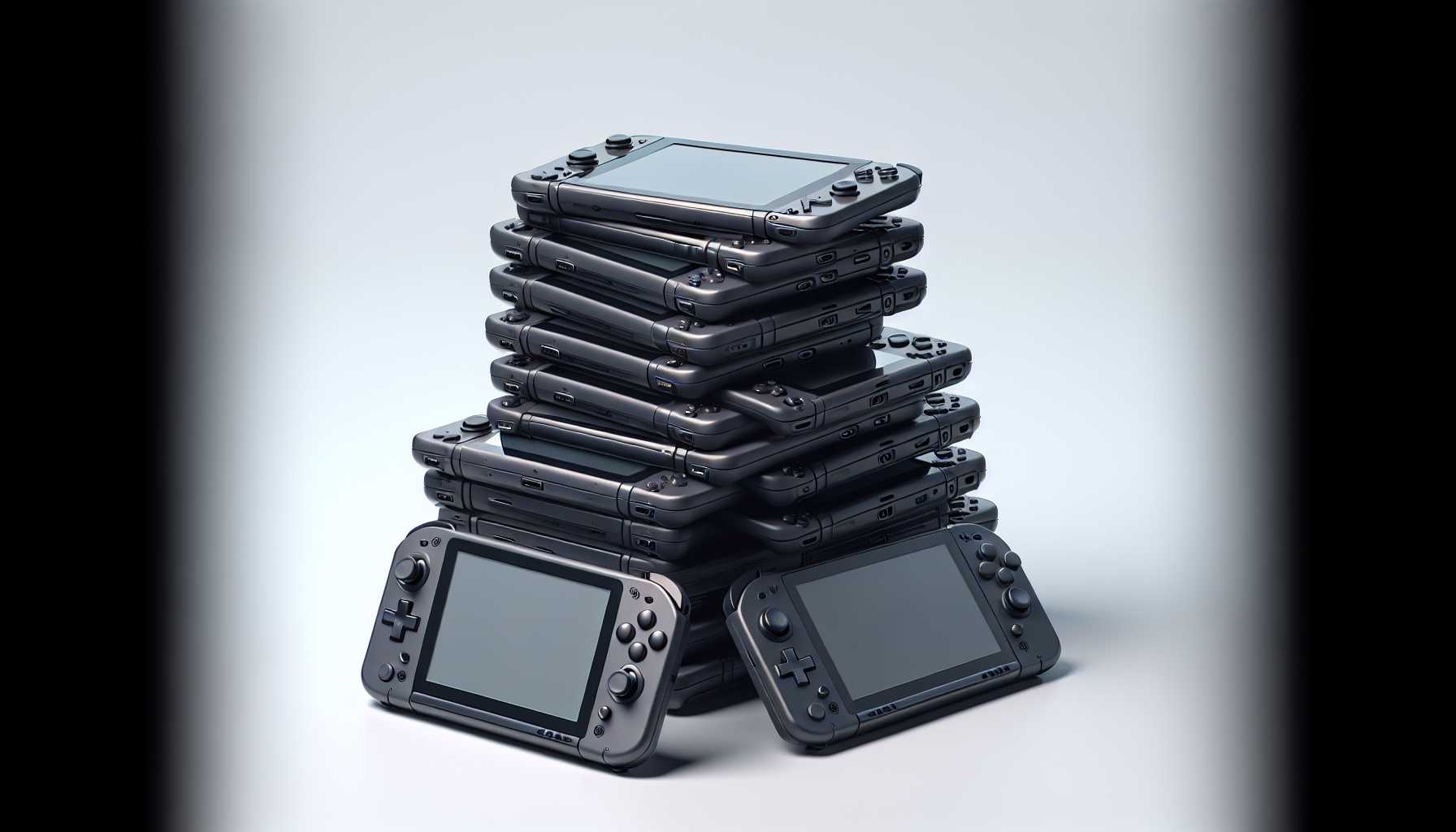 Nintendo Switch consoles stacked on top of each other