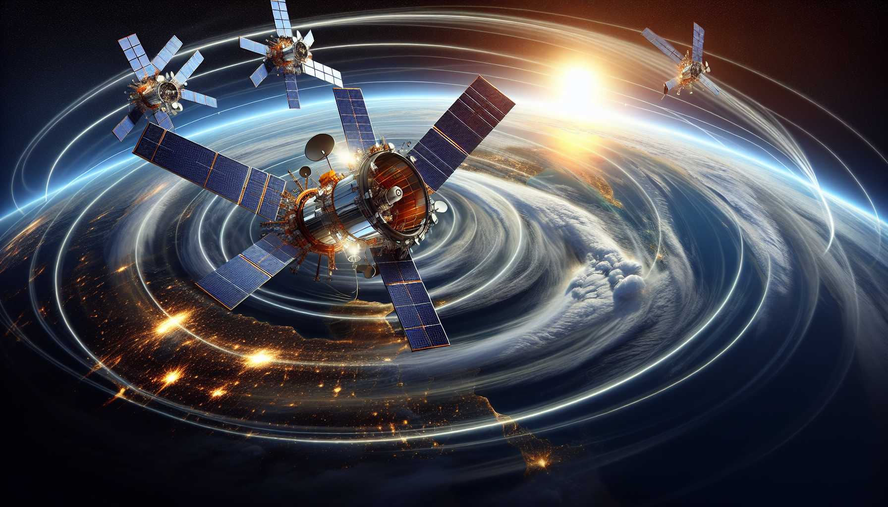 satellites orbiting the Earth representing a new GPS system