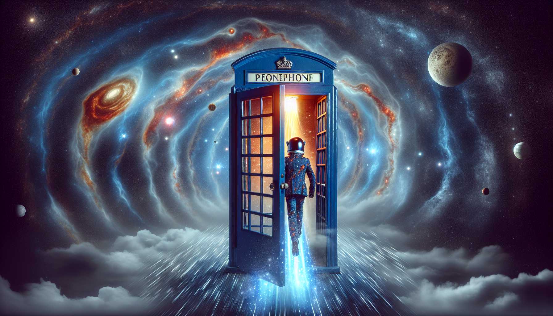 the newest Doctor Who in a Tardis traveling through space and time