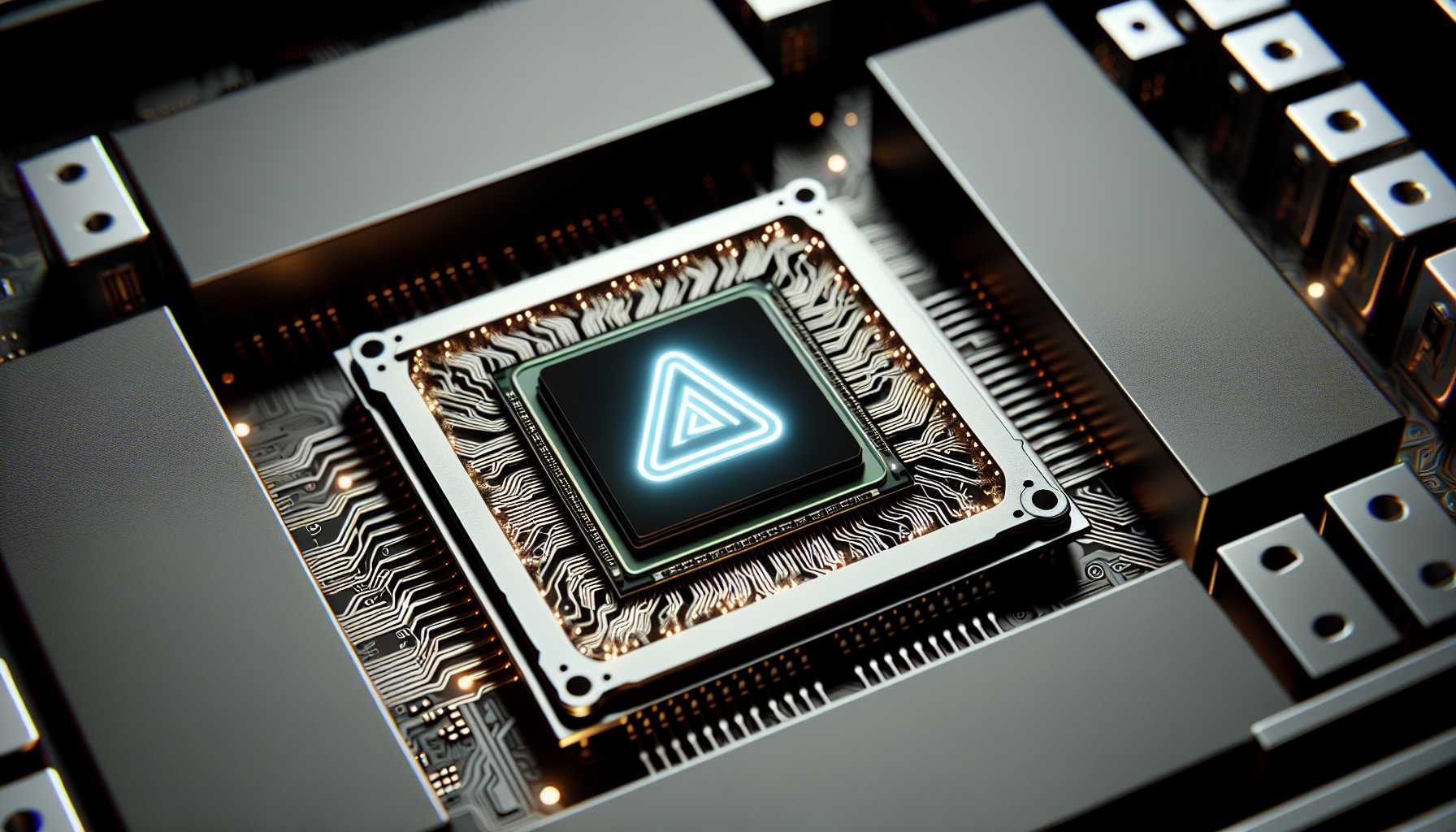 An AI chip inside a computer with Nvidia logo illuminated