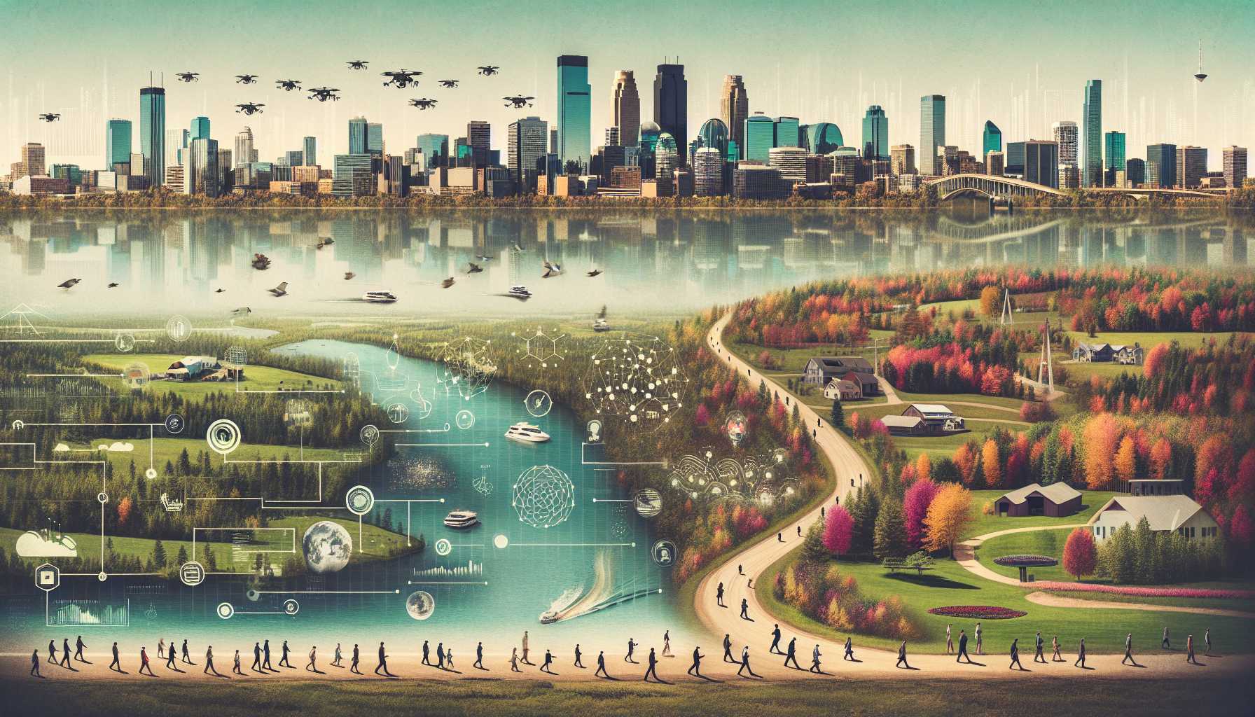 a conceptual image of Minnesota transforming into a tech hub