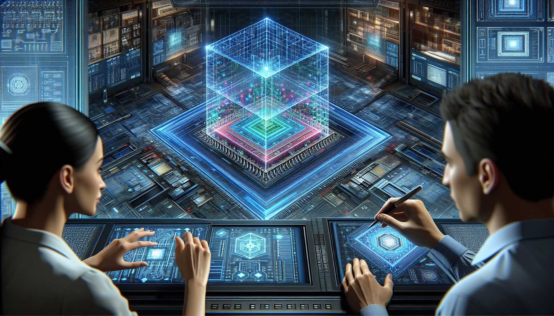 a digital twin hologram being used for semiconductor optimization