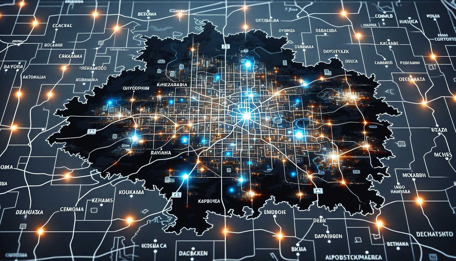 A map of Ryazan Oblast with businesses that use digital marketing strategies for brand promotion highlighted.