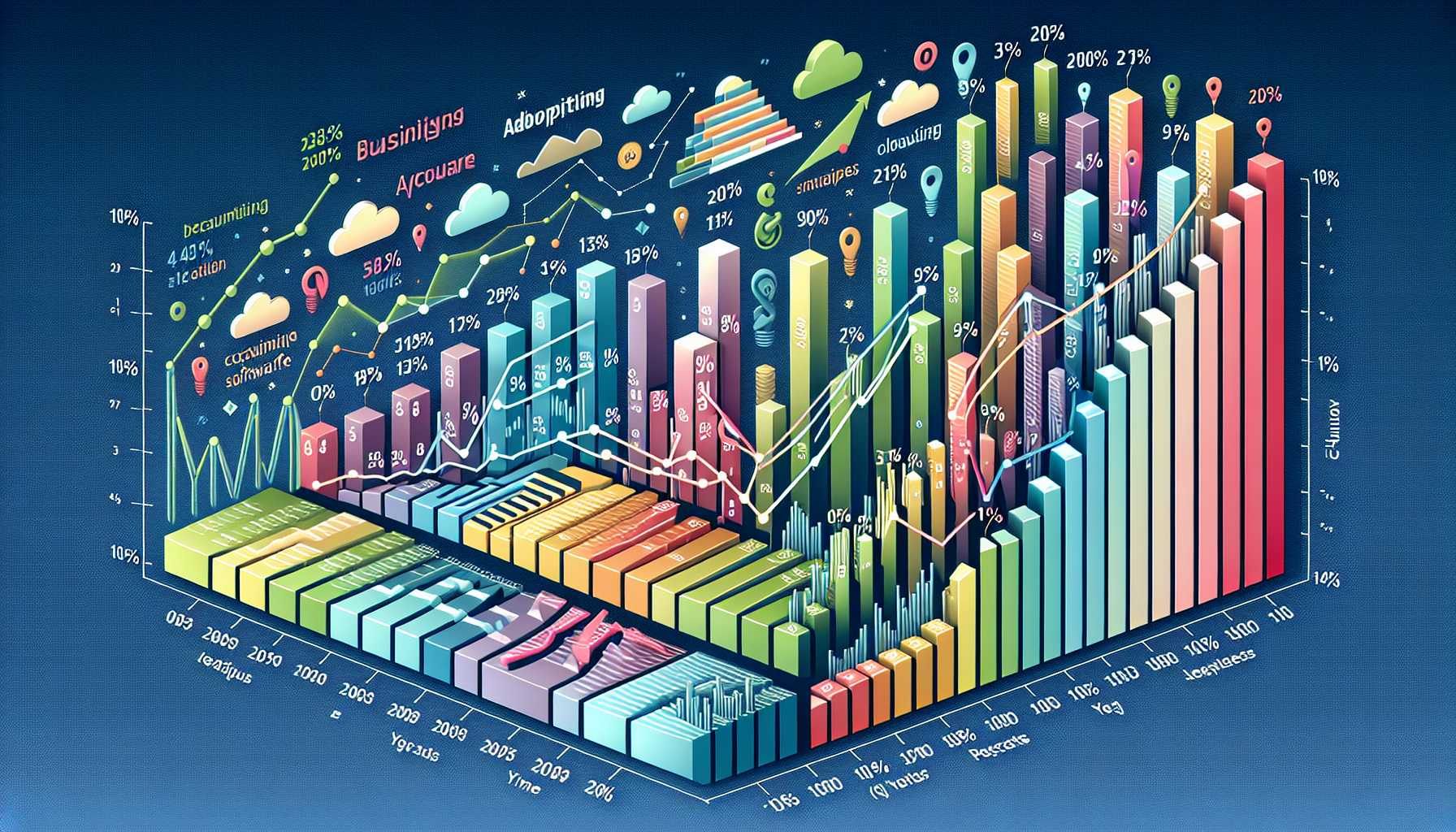 A graph showing the increasing adoption of cloud-based accounting software by businesses in the USA.