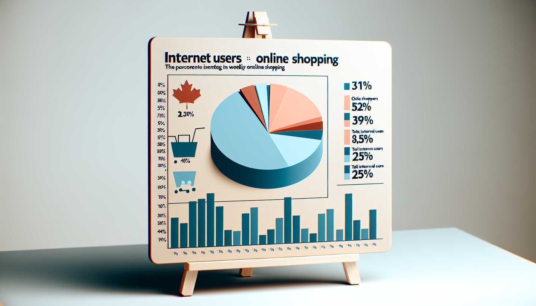 Graph showing percentage of Canadians shopping online weekly