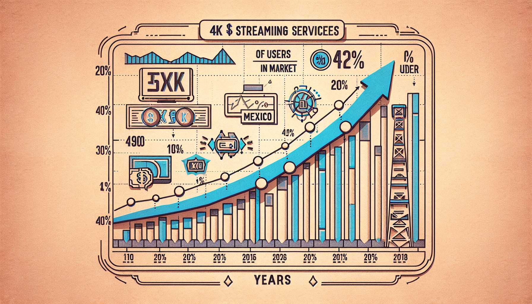 A graph showing the growth of 4K streaming in Mexico