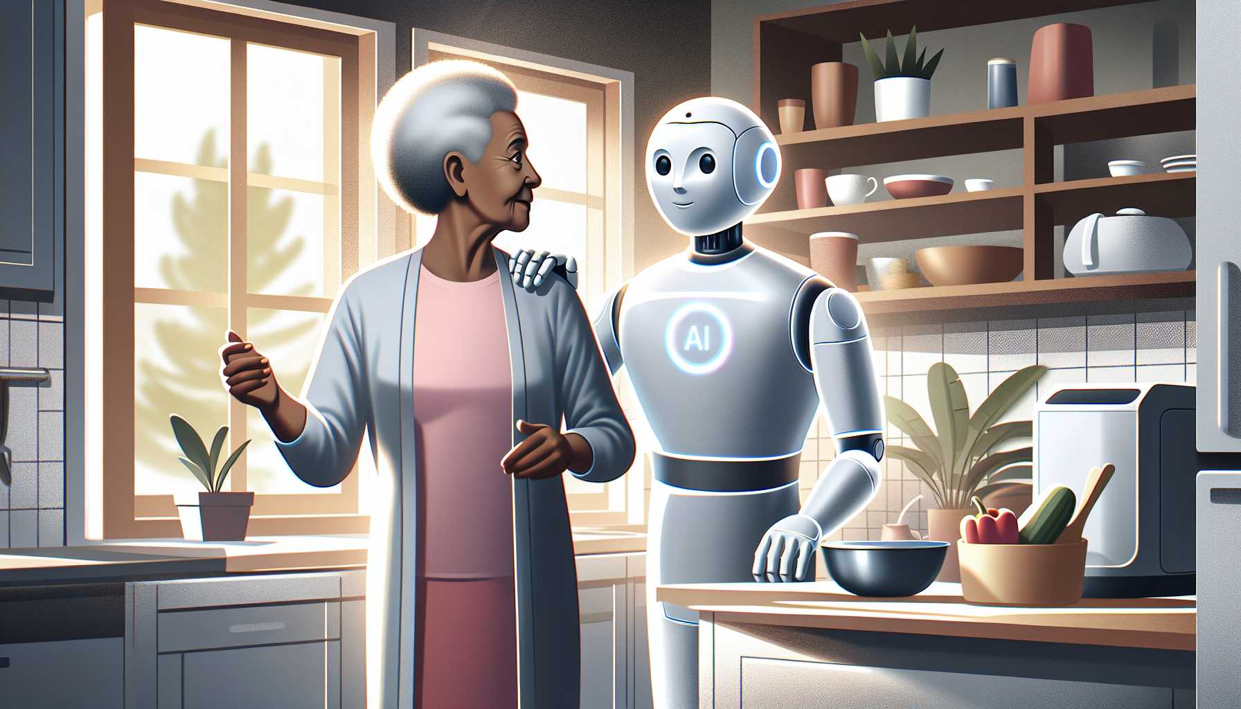 an illustration of an AI assistant helping in daily tasks