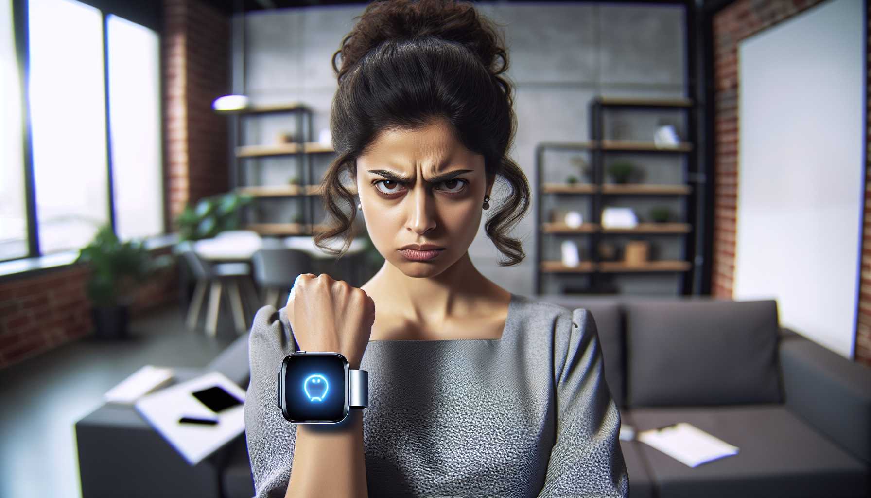 a frustrated user with a small, wearable AI device