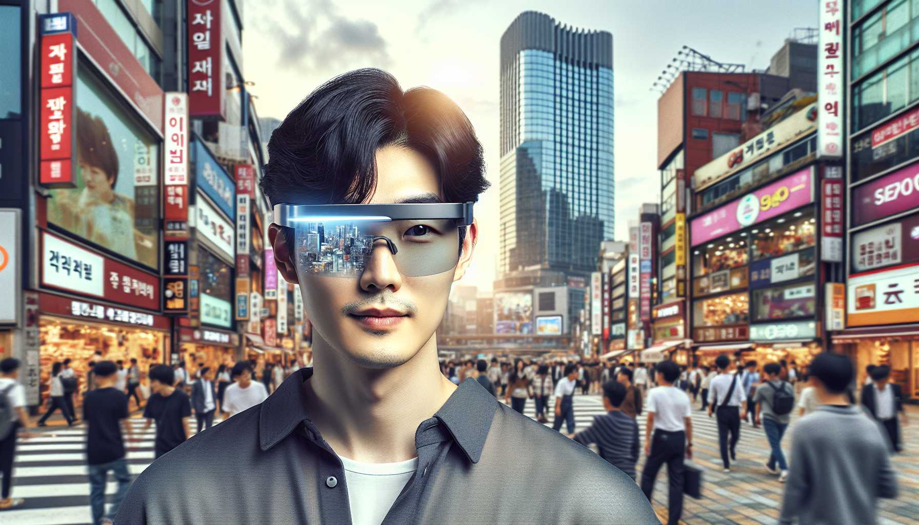 Person in South Korea wearing smart glasses