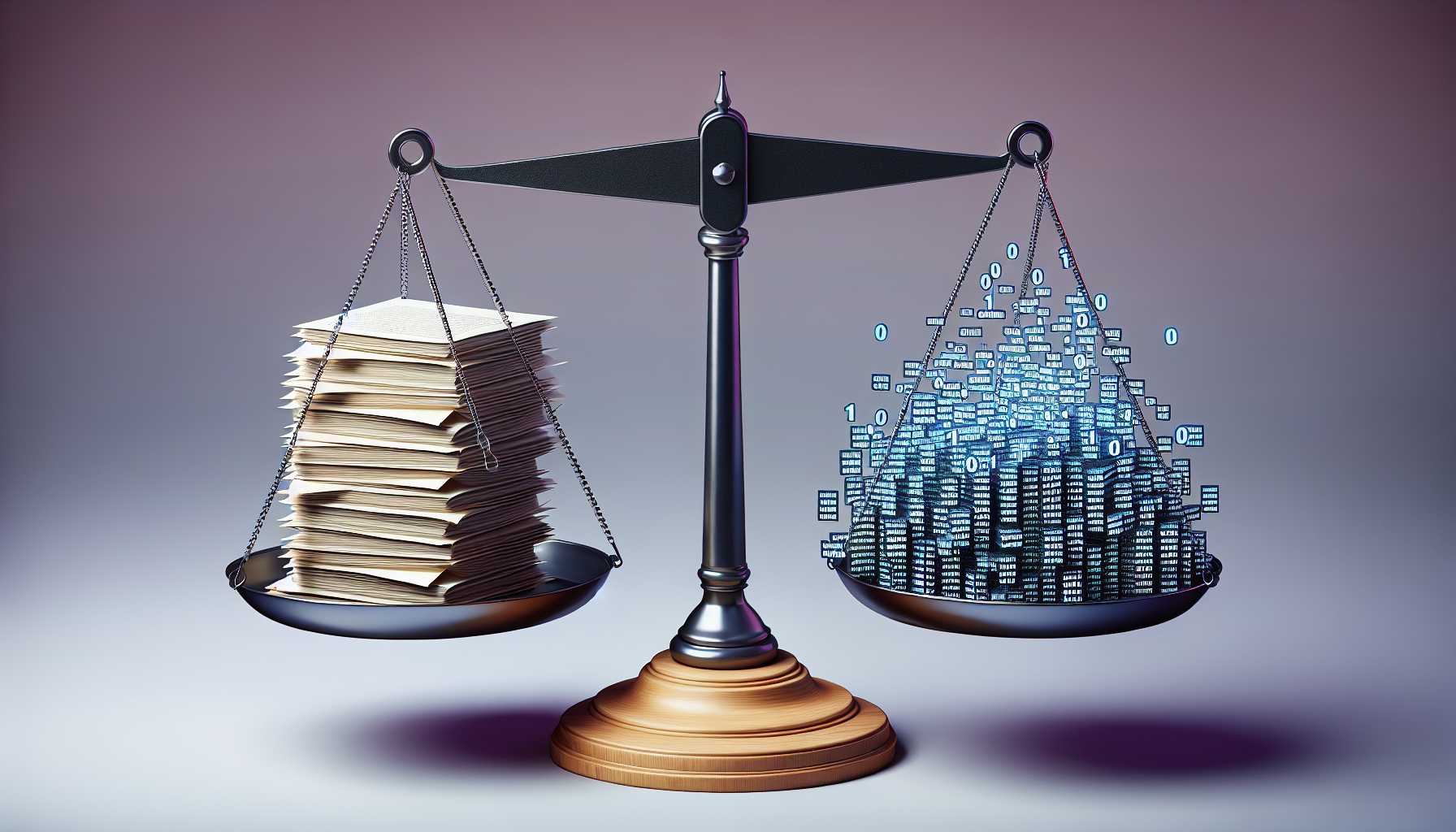 A scale symbolizing the balancing act of lawful data processing