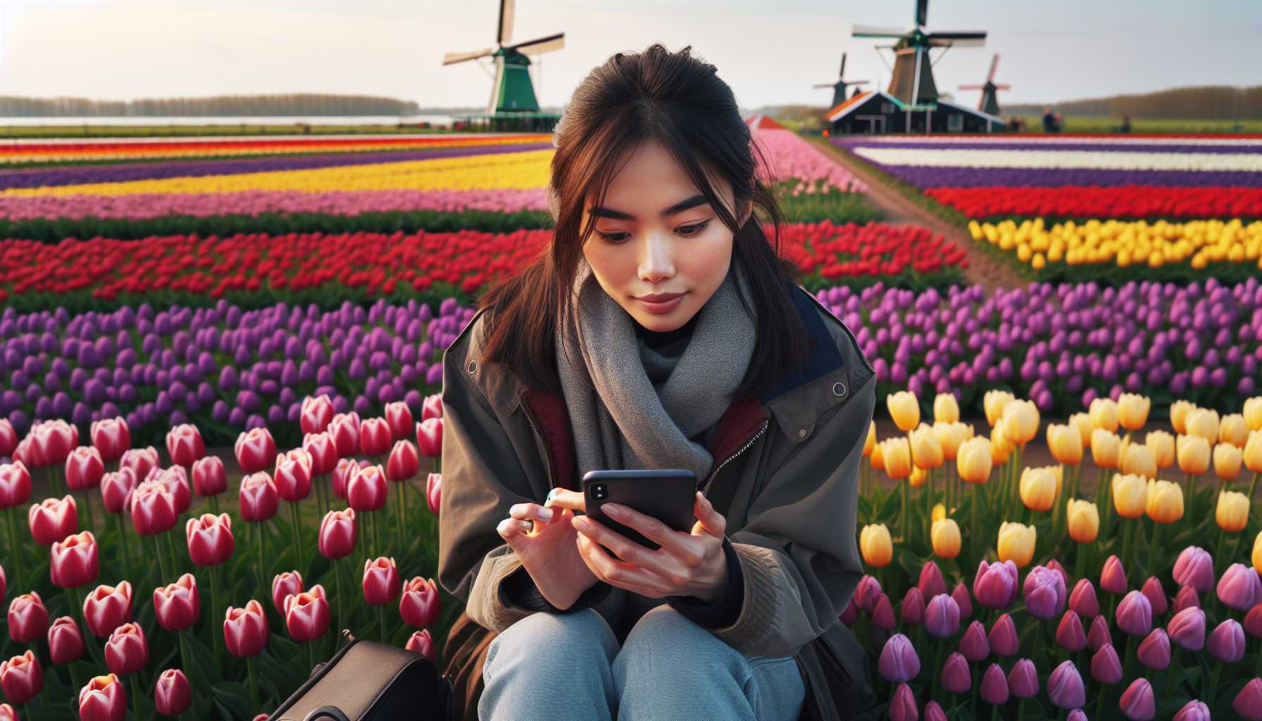 Person in the Netherlands using social media on their phone