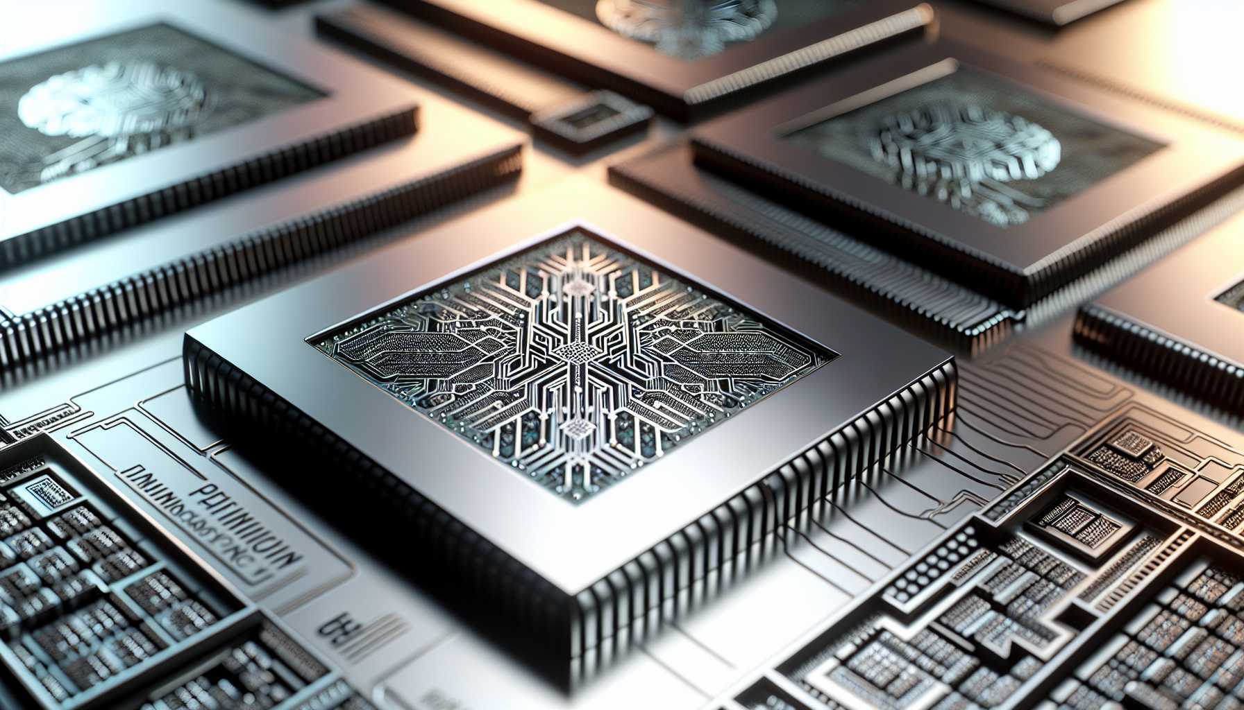 Illustration of semiconductor chips with AMD and TSMC logos.