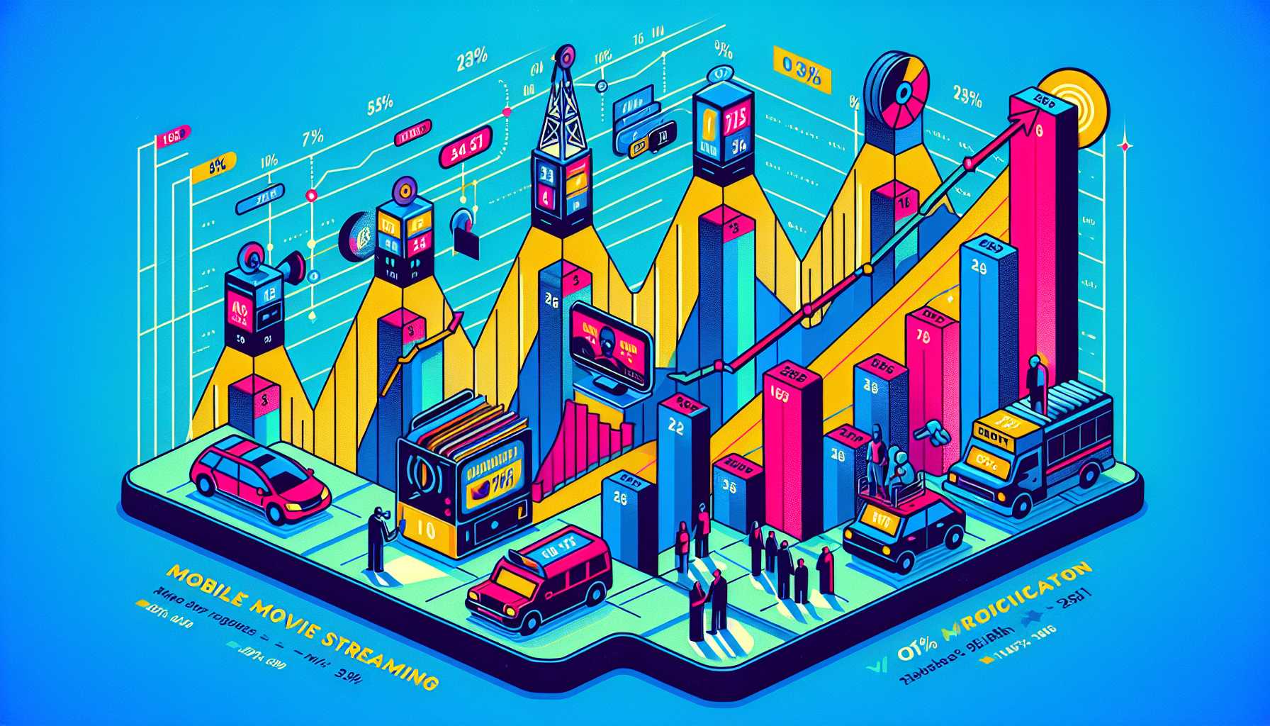 Graph showing the growth of mobile movie streaming in India