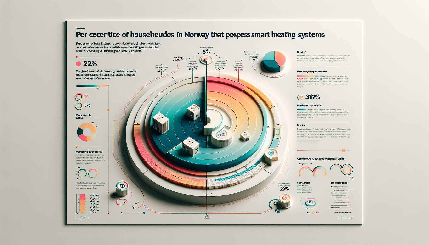 Graph showing the percentage of Norwegian households with smart heating systems