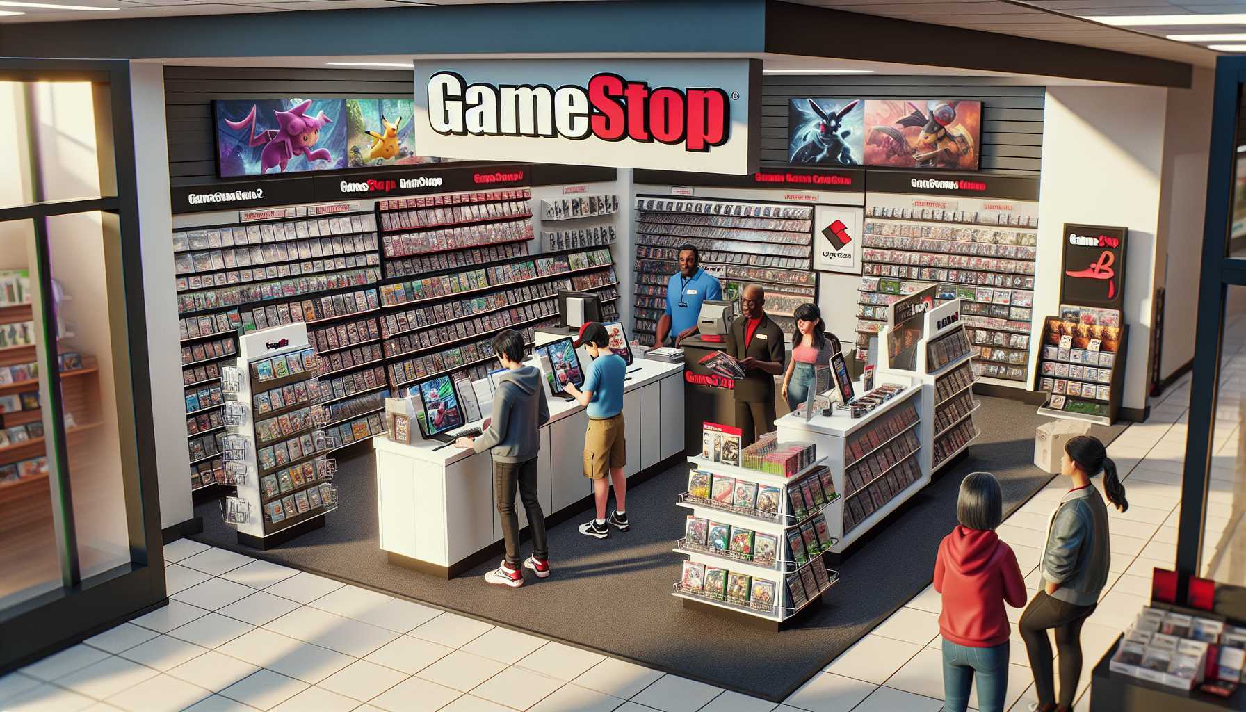 A GameStop store with less foot traffic