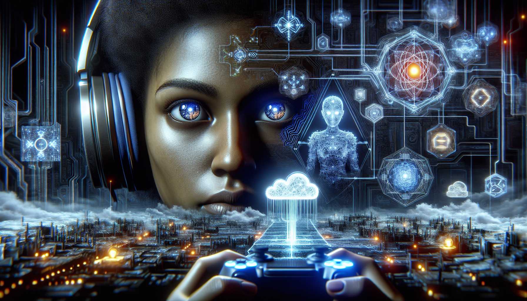 A futuristic vision of gaming combining AI and cloud technologies