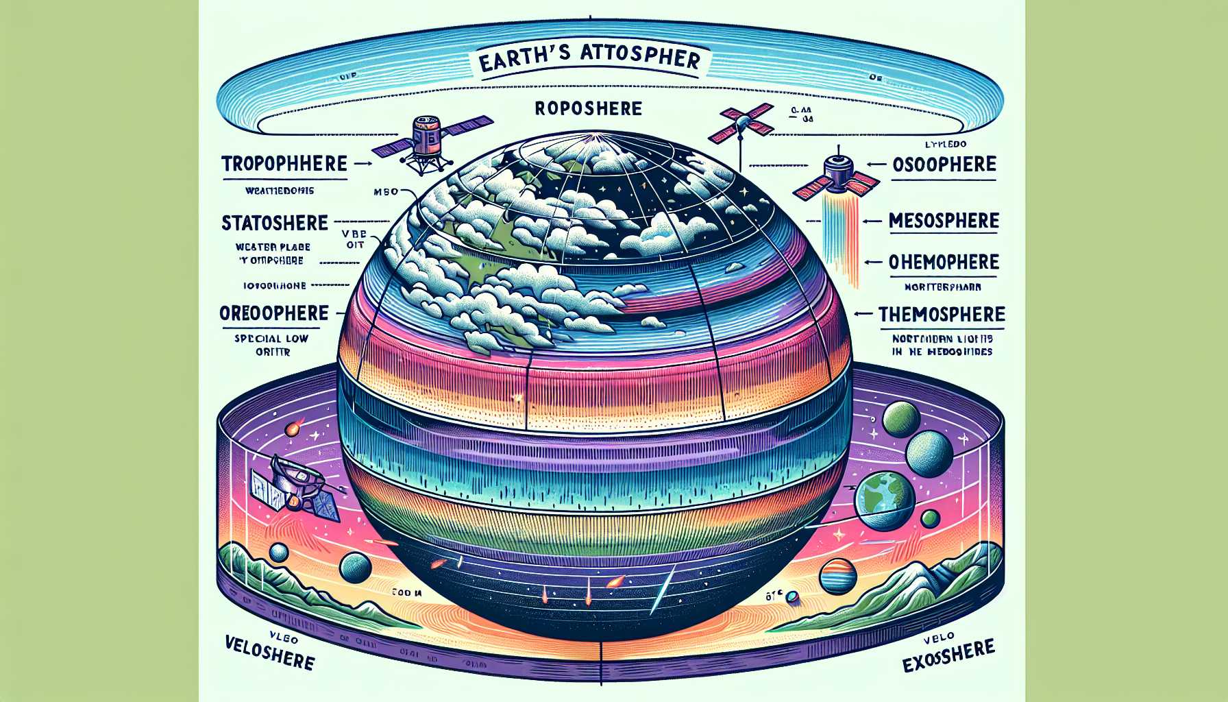 Layers of Earth's atmosphere with a focus on VLEO