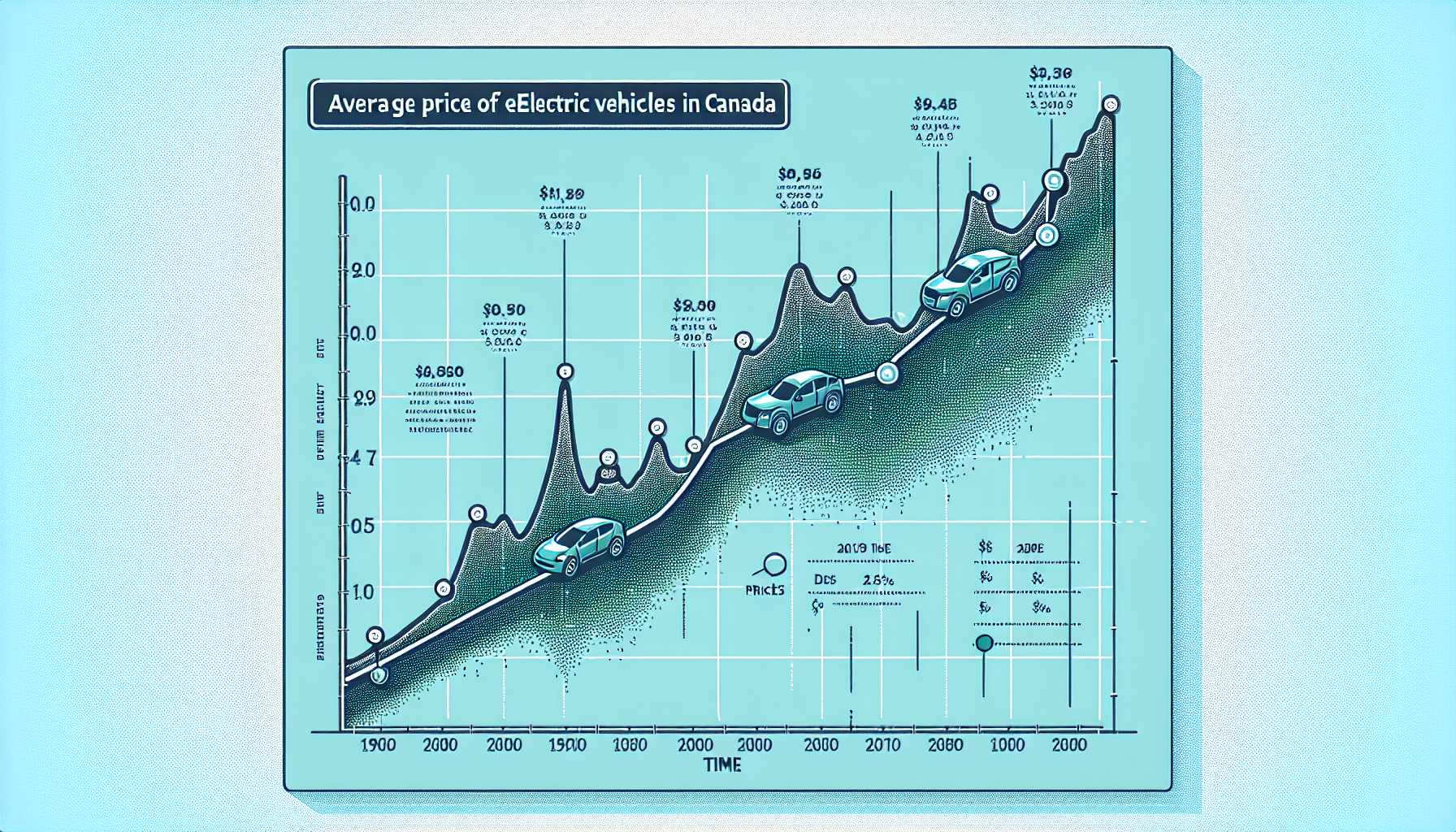 A graph showing the average price of electric cars in Canada over time.