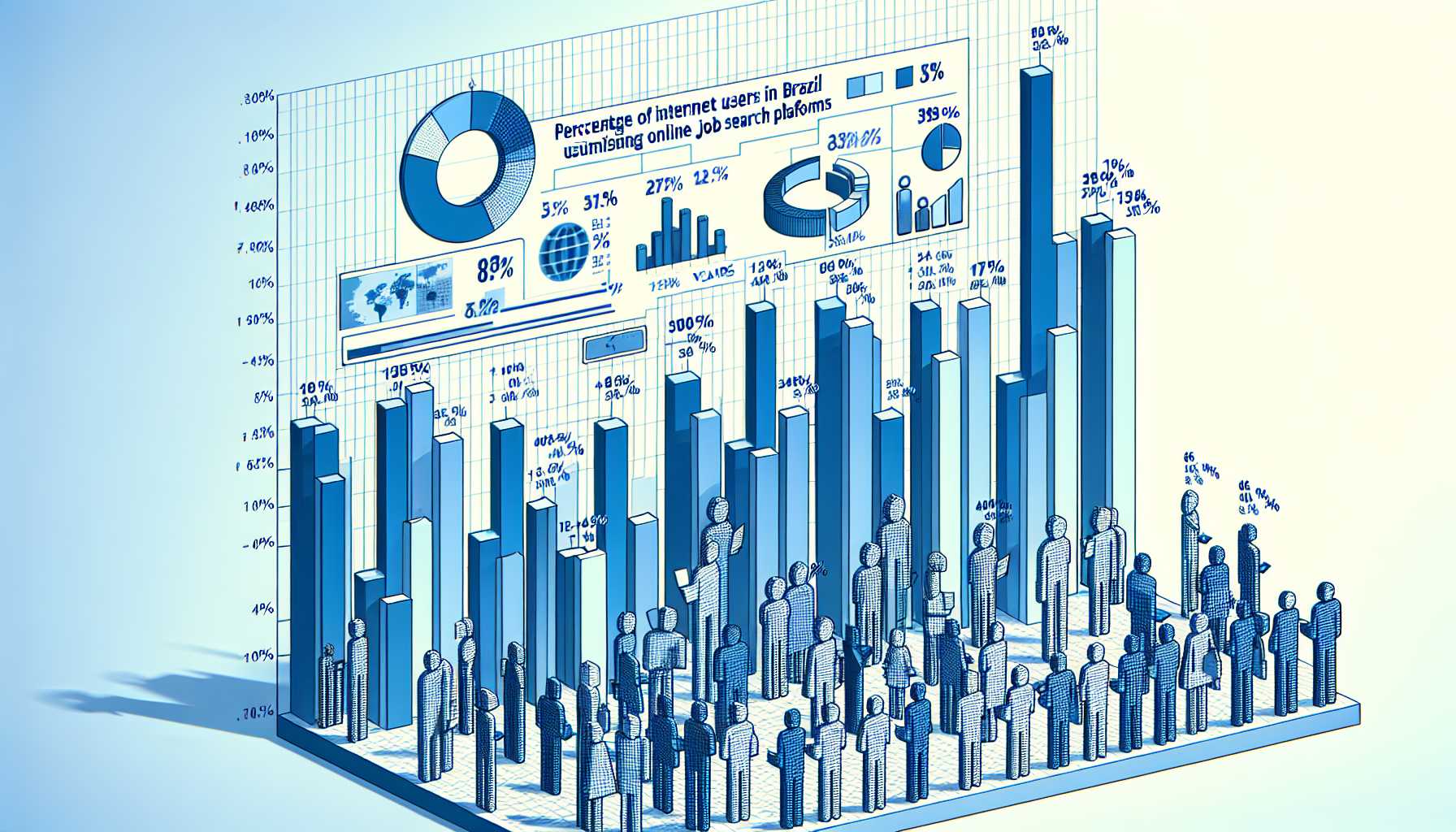 Graph showing the percentage of internet users in Brazil who regularly use online job search platforms