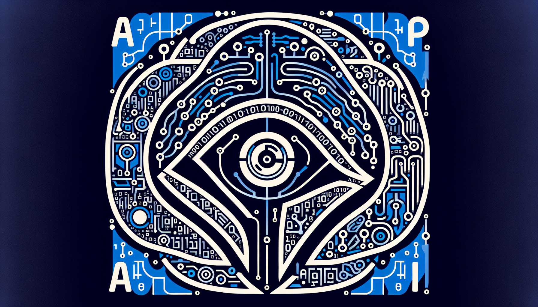 OpenAI logo with diverse AI-related symbols