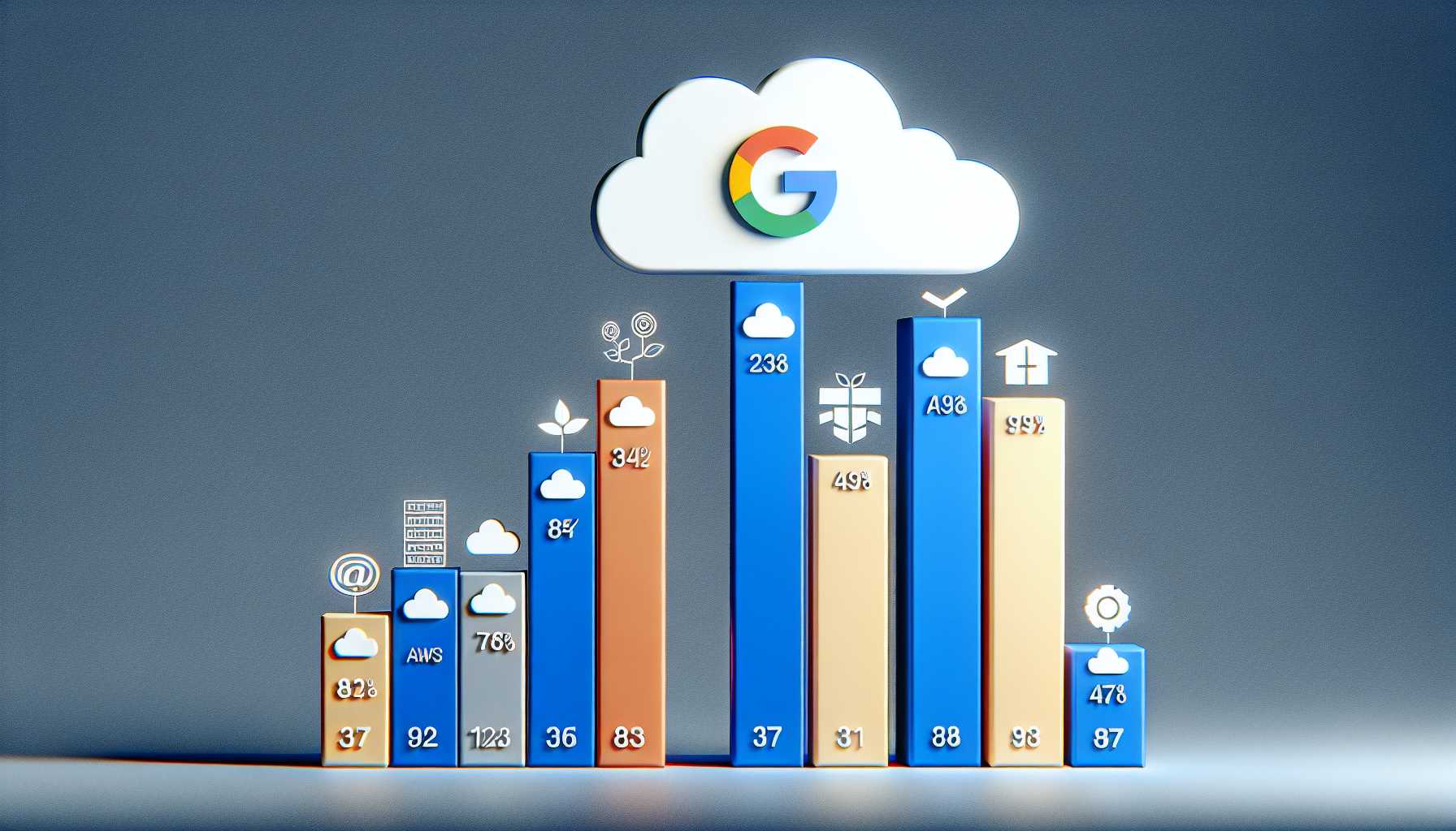 A graph showing Google Cloud Platform as the most popular cloud service for small businesses in Sweden, with other services like AWS and Azure trailing behind.