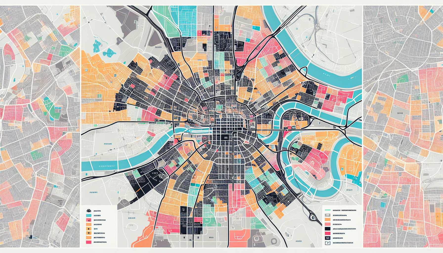 A map of Ulyanovsk with ride-hailing service zones highlighted