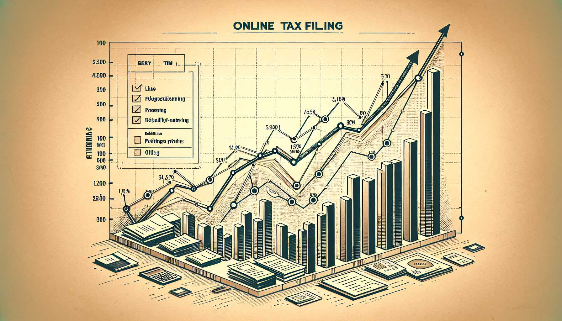 Graph showing the increase in online tax filing in Sweden