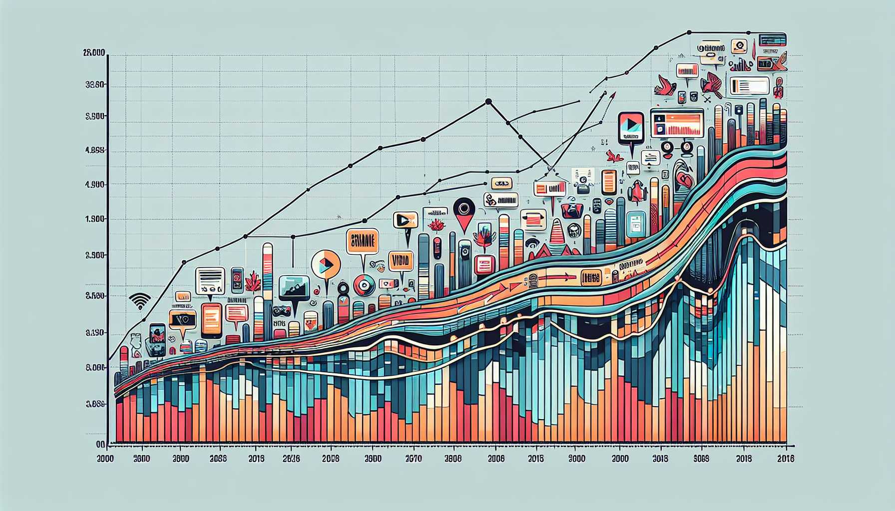 A graph showing the increasing number of Canadians subscribing to streaming services