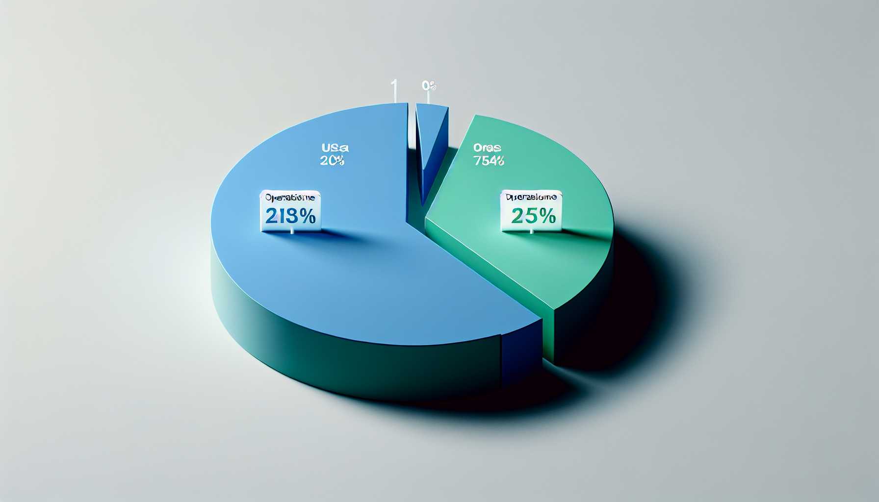 A pie chart showing the market share of iOS and Android in the USA in 2024, with Android having a slightly larger share than iOS.