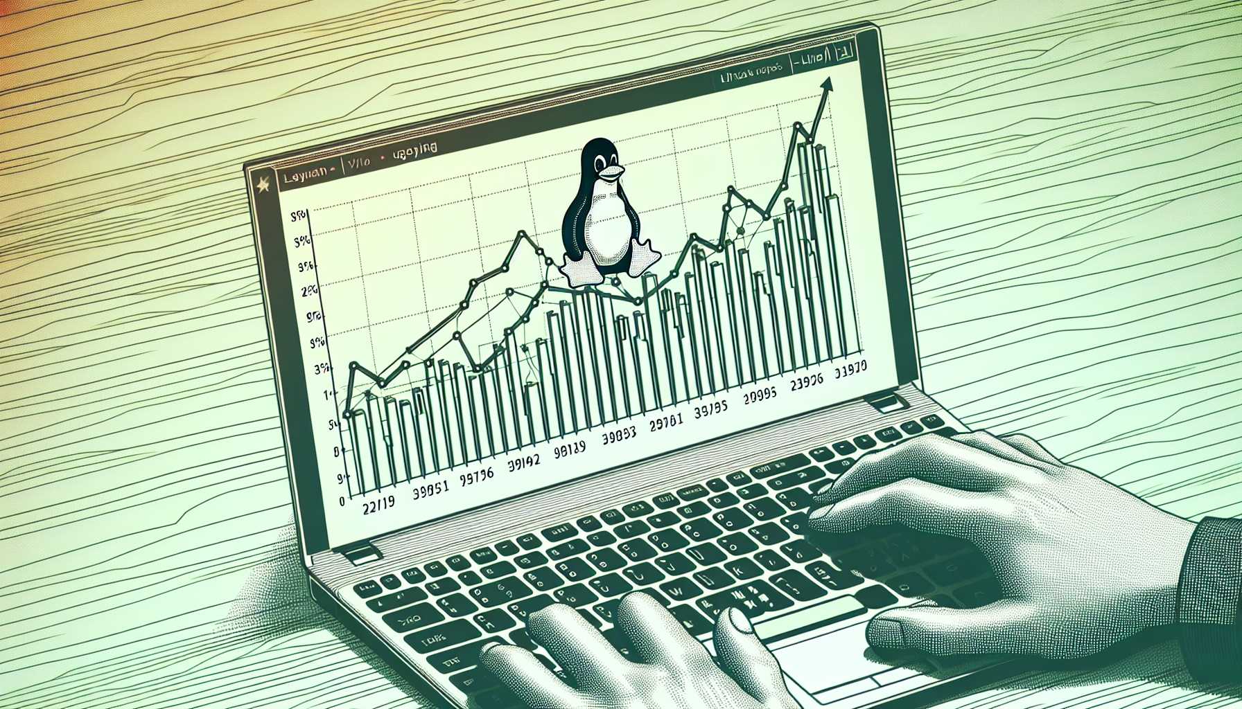 Graph showing the percentage of Linux users among software developers in Russia over time.