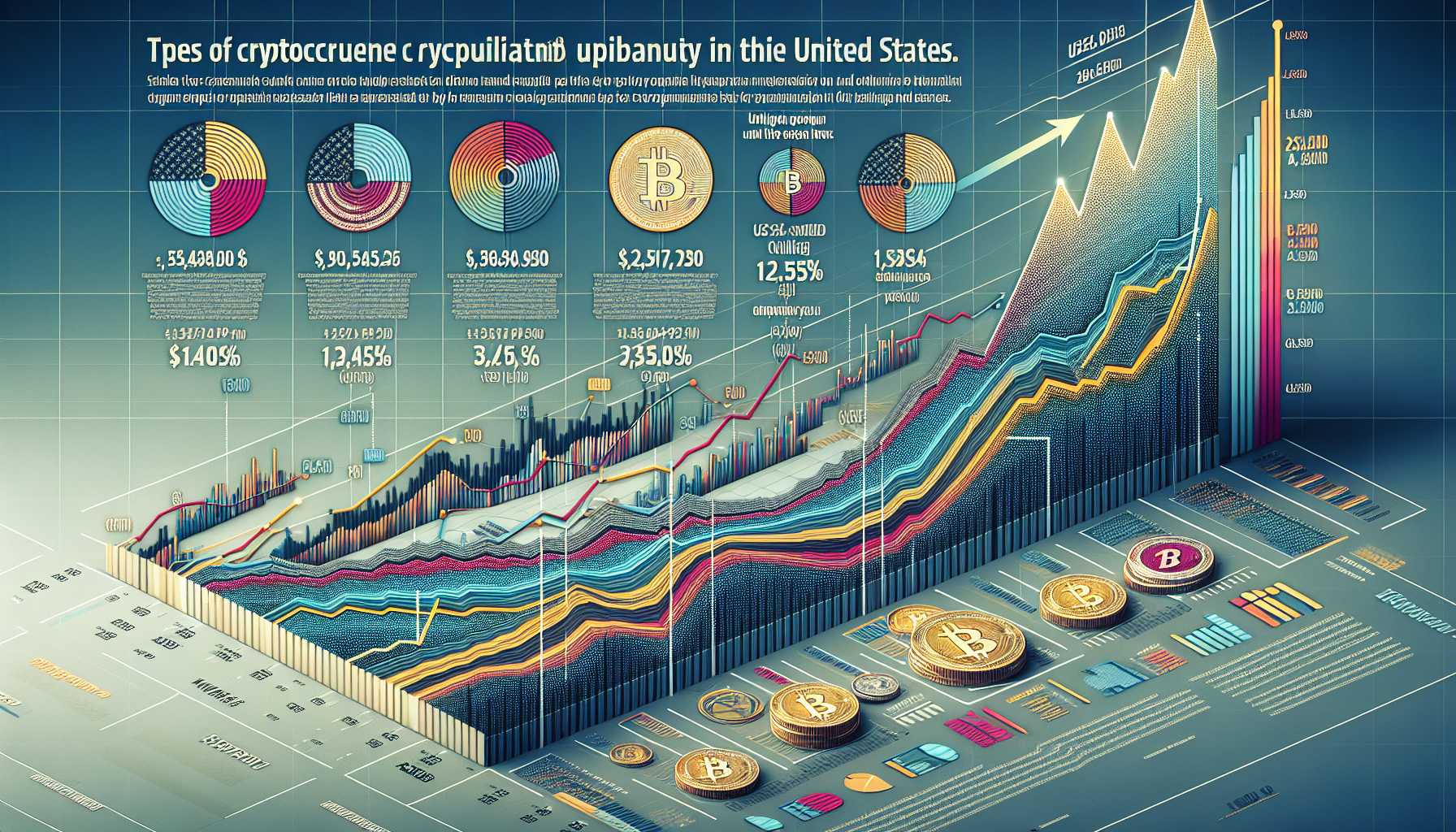 A graph showing the growth of cryptocurrency use for online transactions in the USA.