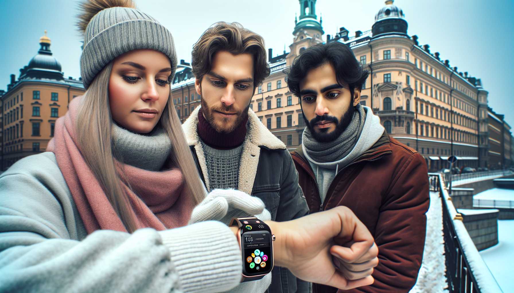 Person in Sweden using a smartwatch to manage daily tasks