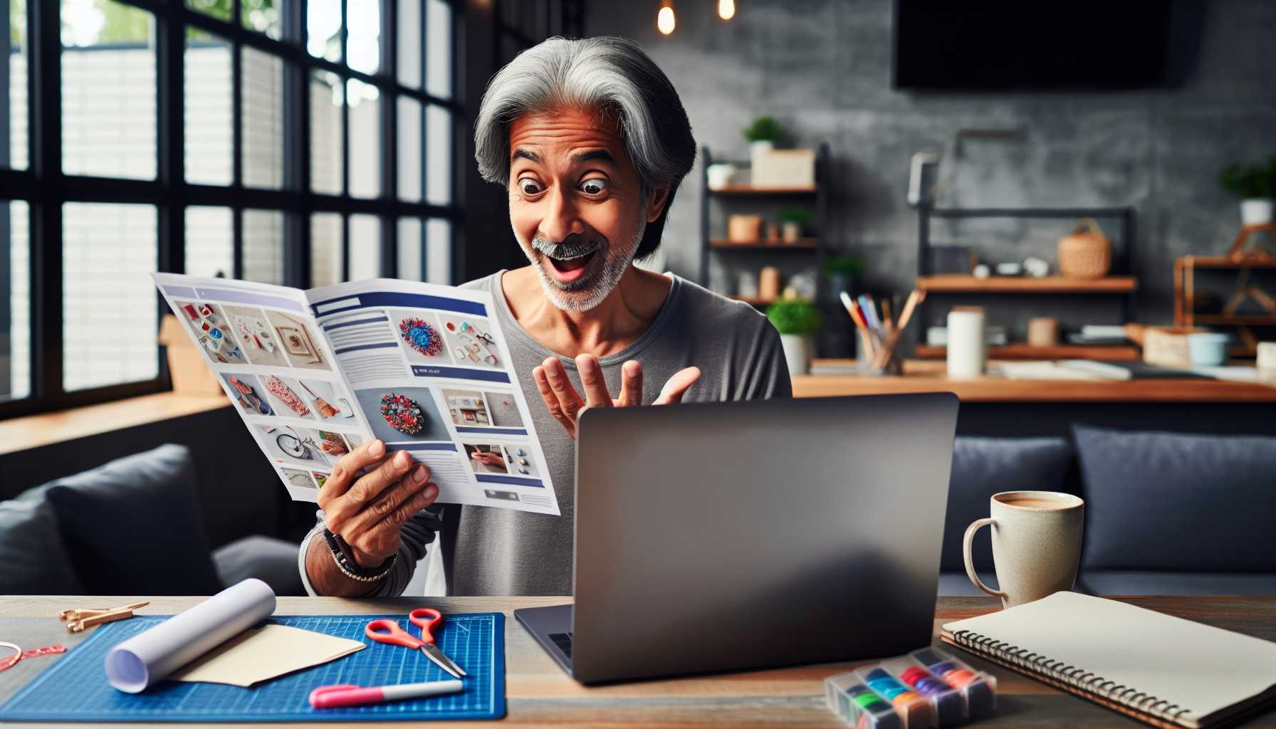 A person using a laptop to search for DIY ideas