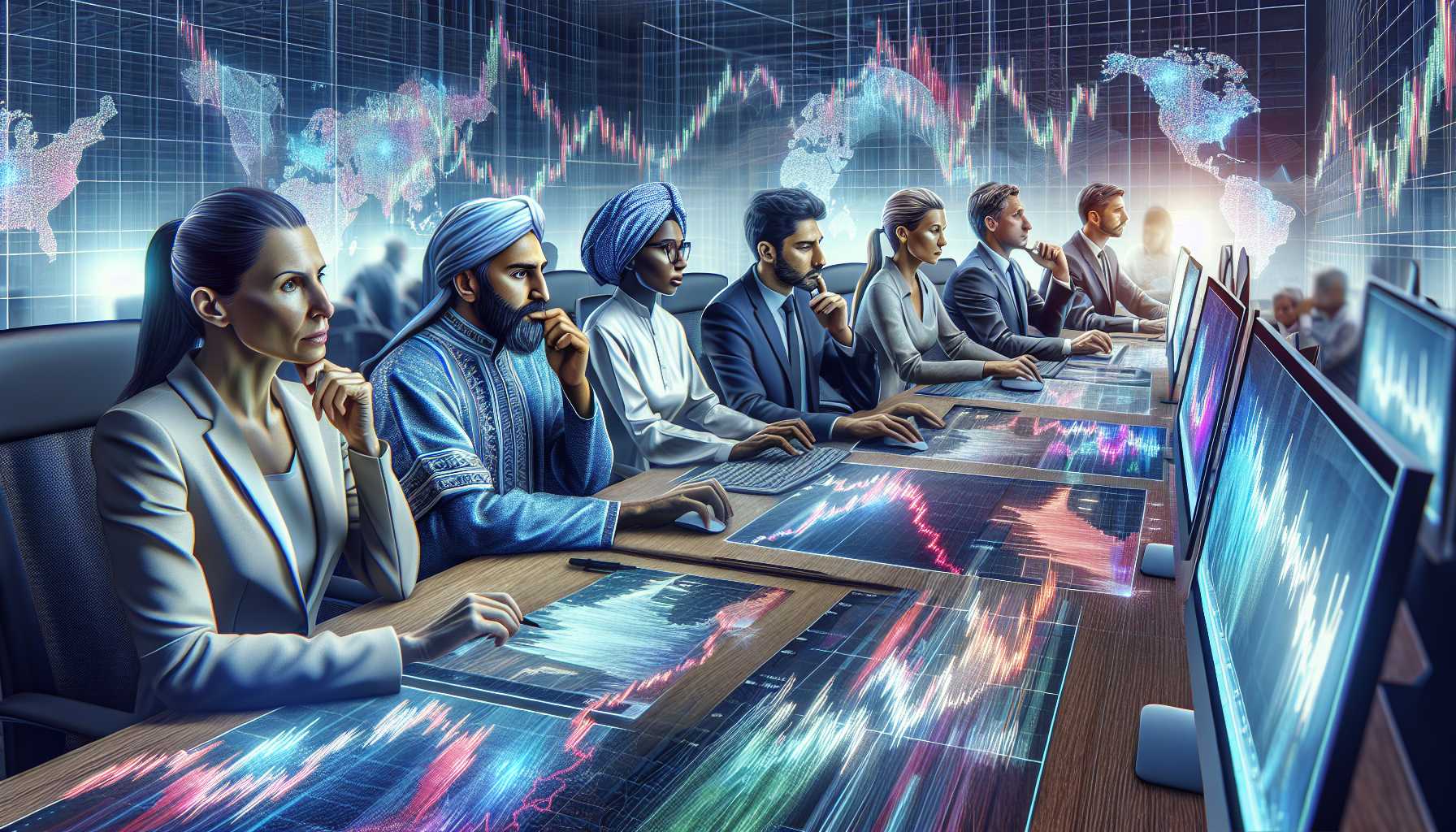 various investor types analyzing stock charts